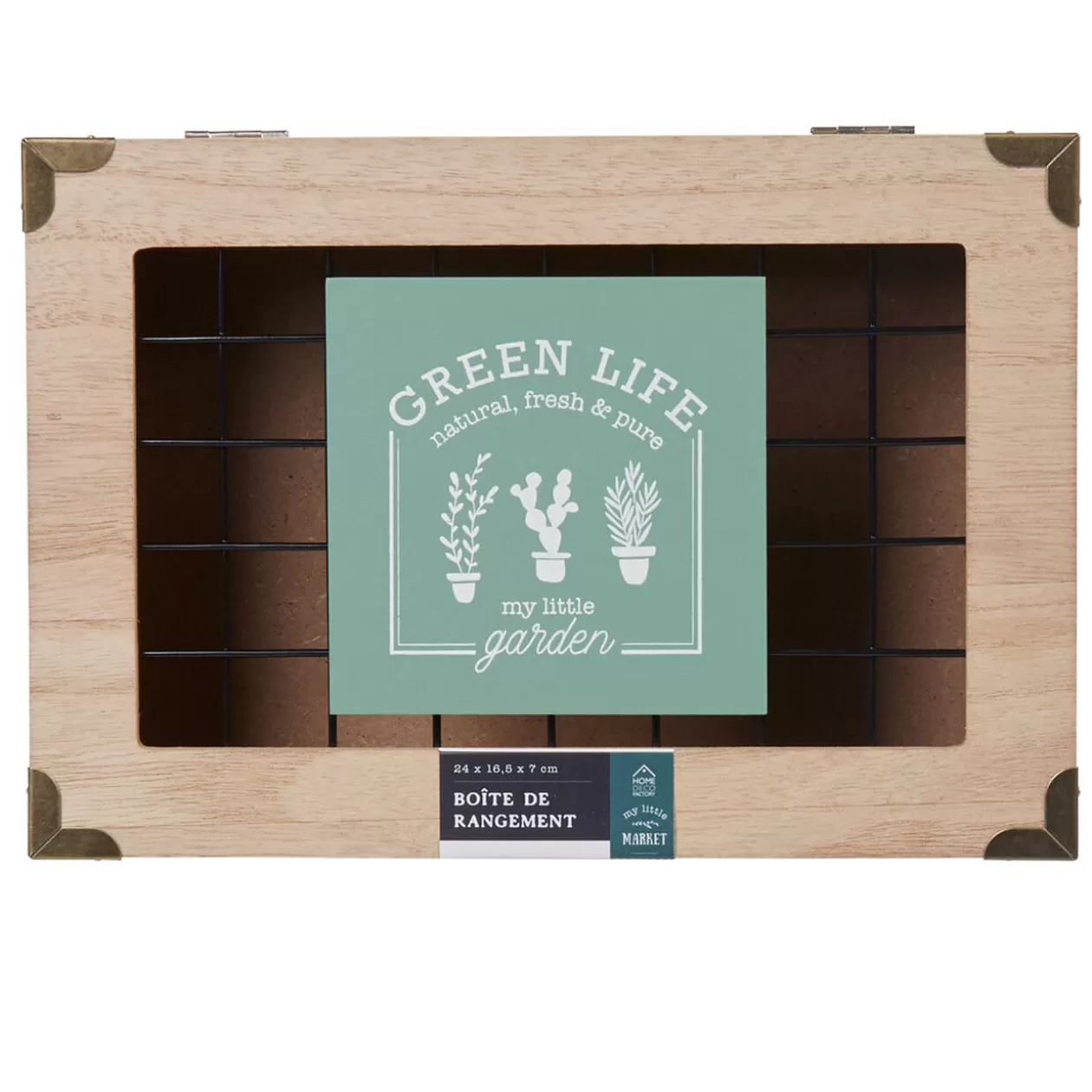Boîte à thé My little garden en bois couvercle aluminium>Gifi Fashion