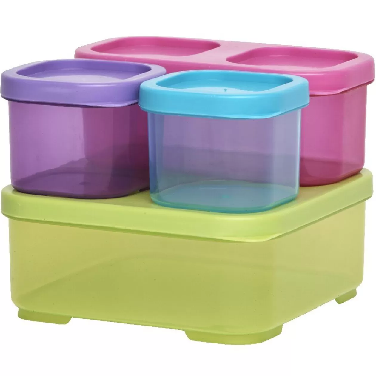 Boîte alimentaire colorée x4>Gifi Store