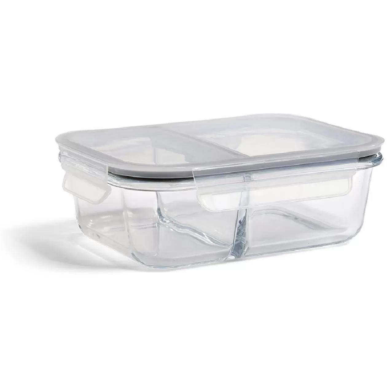 Gifi Boîte alimentaire compartimentée en verre avec couvercle plastique 1L< Conservation Alimentaire