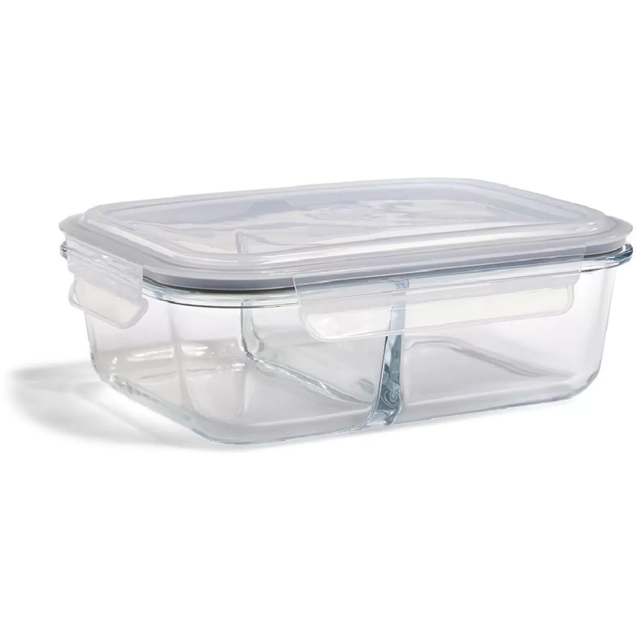 Gifi Boîte alimentaire compartimentée en verre couvercle plastique 1,5L< Conservation Alimentaire