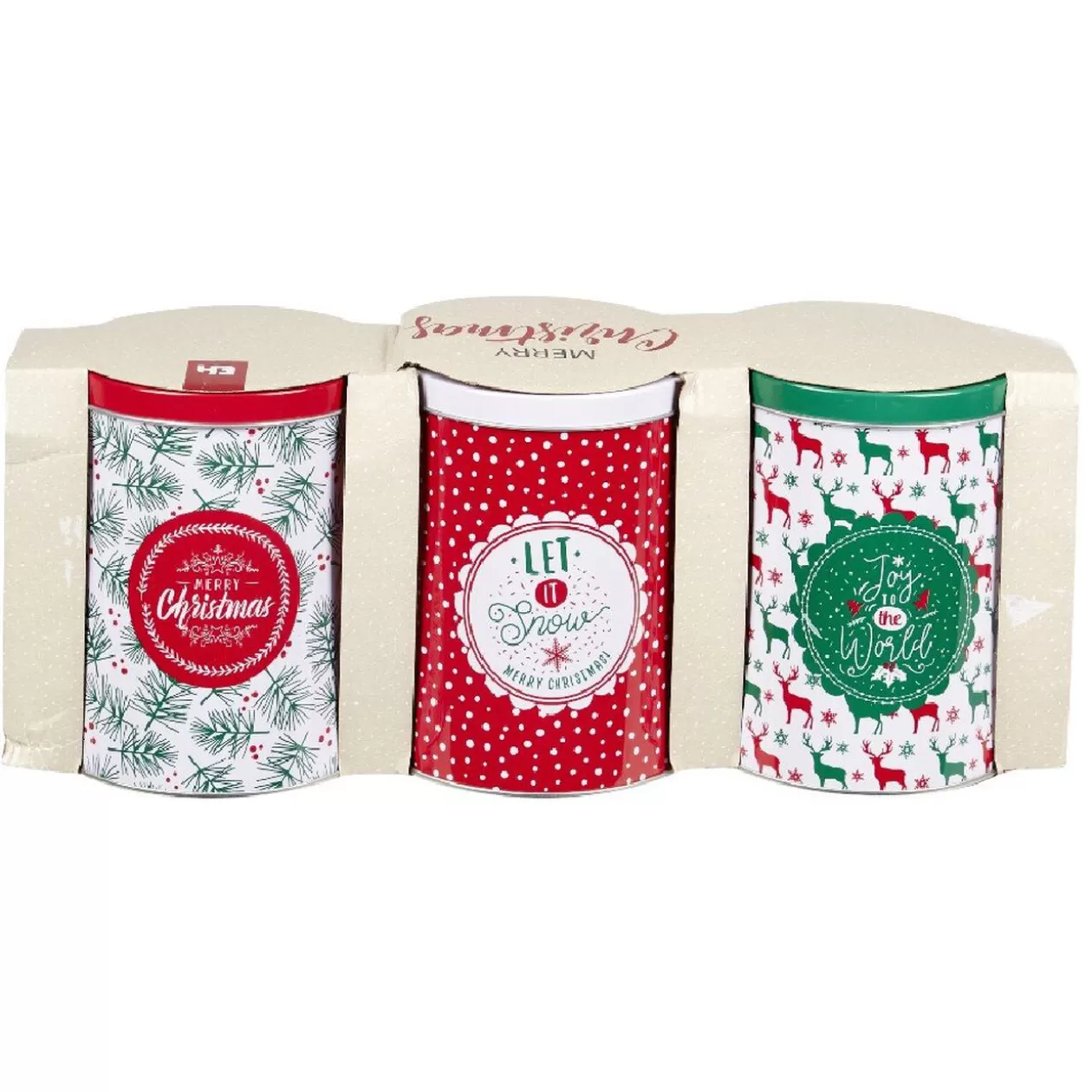 Boîte alimentaire design Noël métal x3>Gifi Hot
