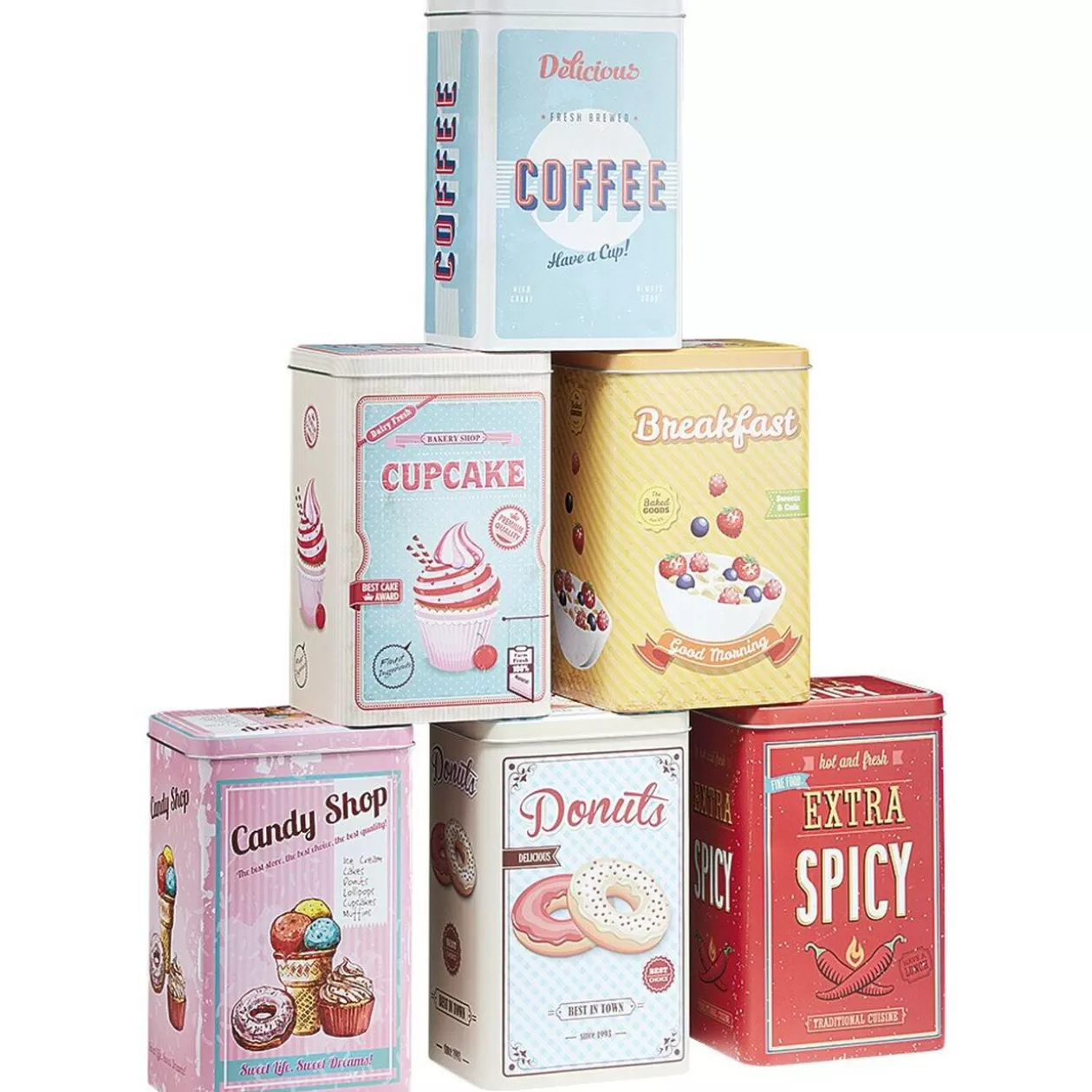 Gifi Boîte alimentaire en métal inscription thème cuisine< Vaisselle Et Accessoires De Table