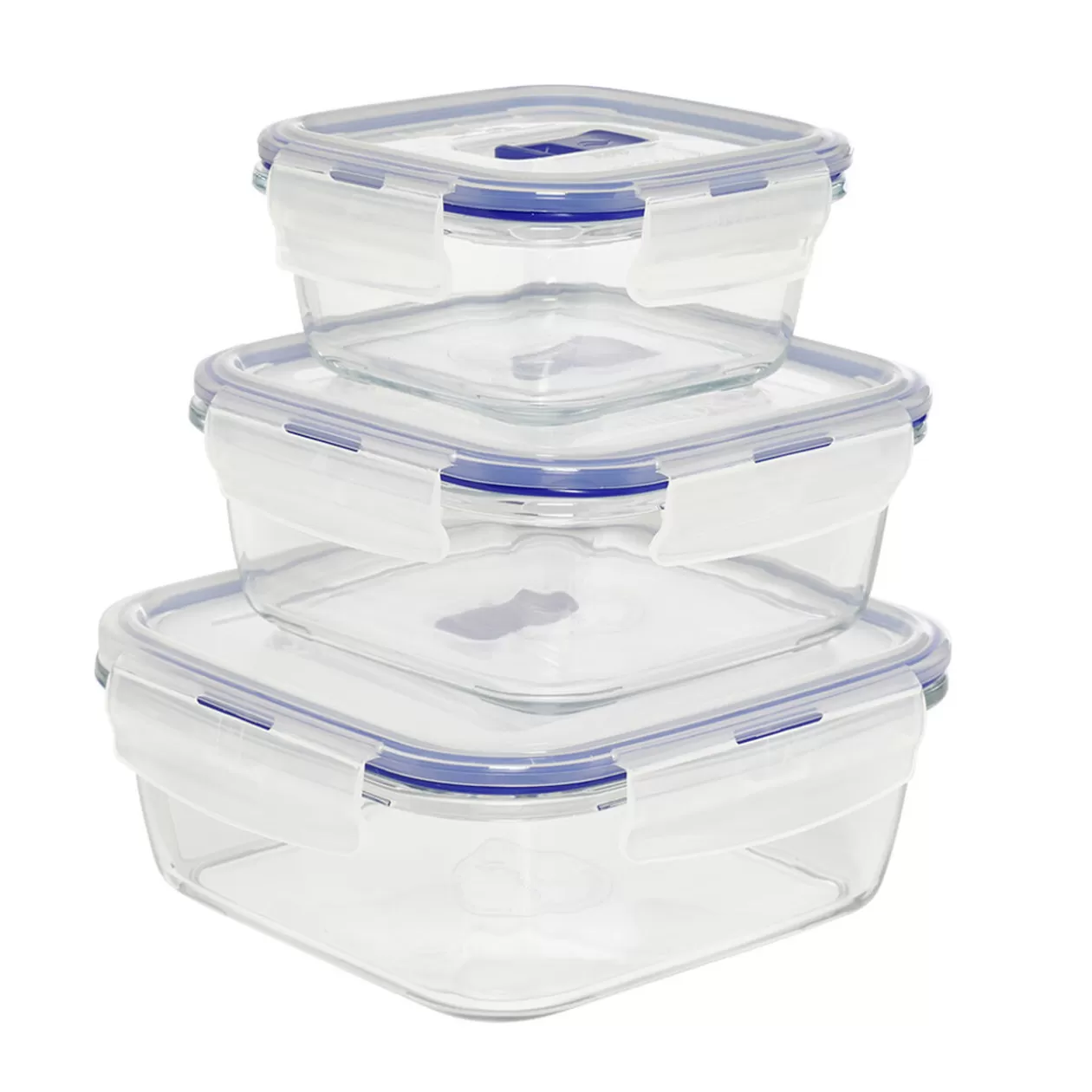 Gifi Boîte alimentaire en verre trempé transparent x3< Conservation Alimentaire