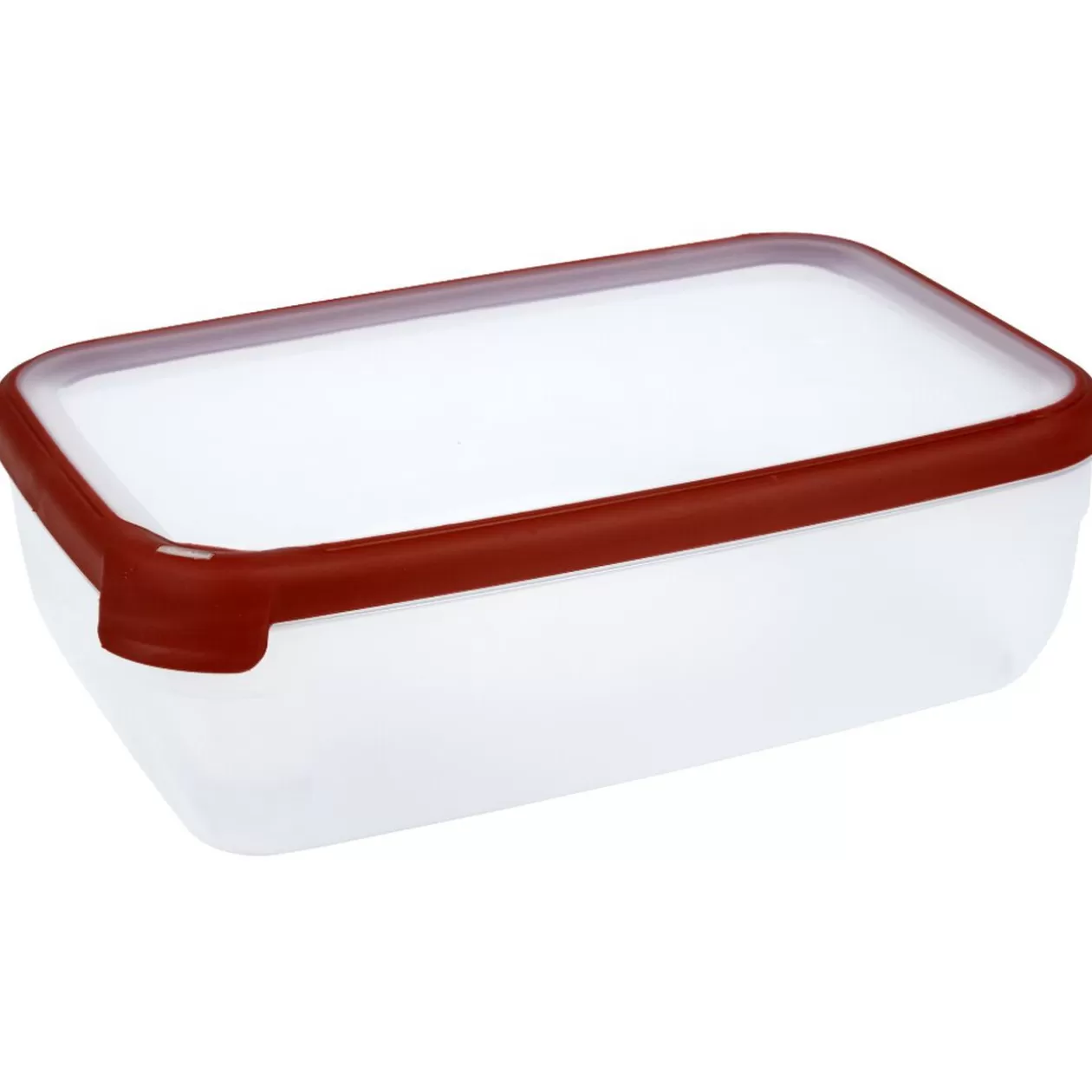 Gifi Boîte alimentaire hermétique rectangulaire transparente et rouge 4 L< Conservation Alimentaire