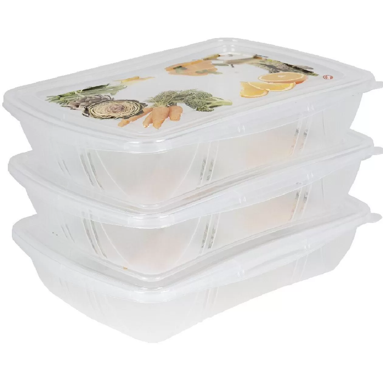 Boîte alimentaire motif légumes et fruits 1 L x3>Gifi Outlet