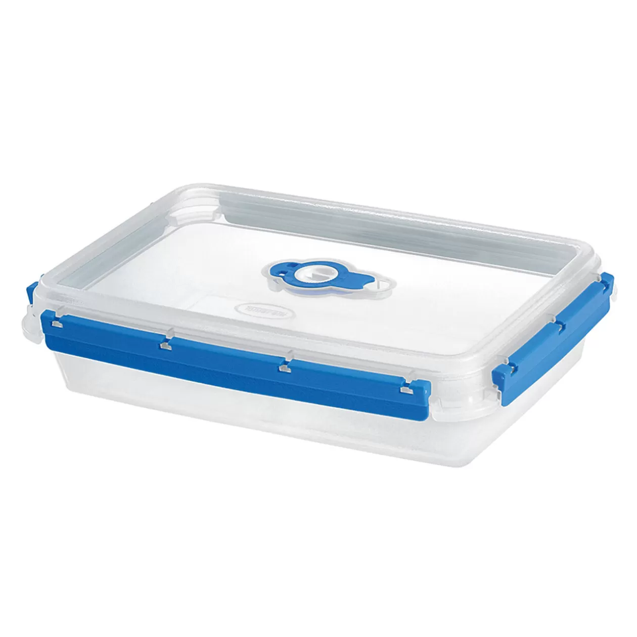 Gifi Boîte alimentaire rectangulaire transparente bleu et blanc 2L< Conservation Alimentaire