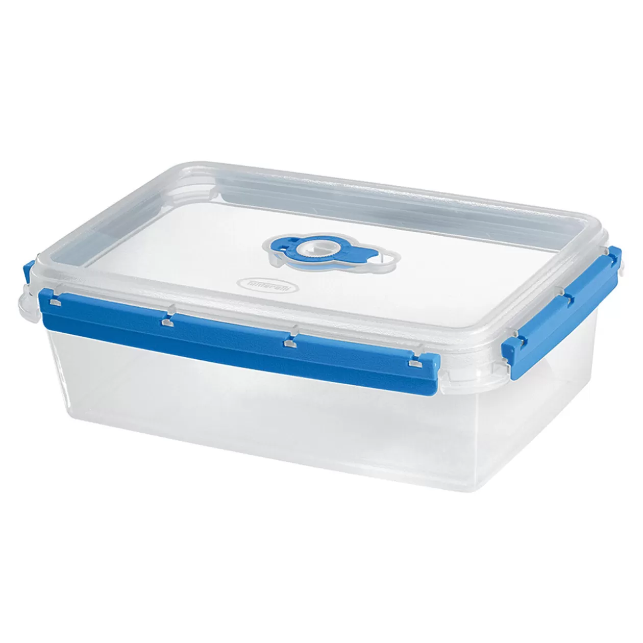 Gifi Boîte alimentaire rectangulaire transparente bleu et blanc 3L< Conservation Alimentaire