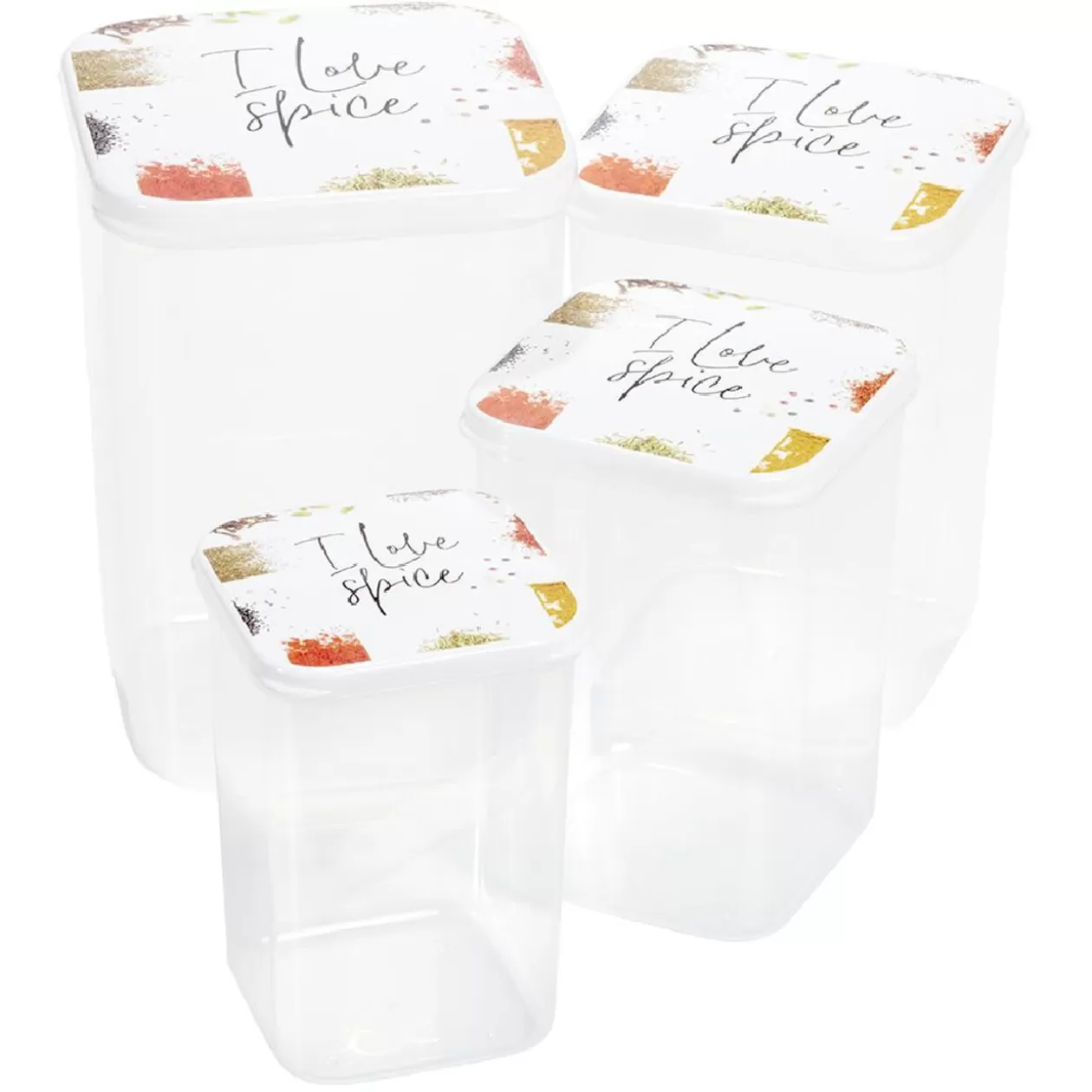 Boîte alimentaire transparent couvercle imprimé x4>Gifi Online