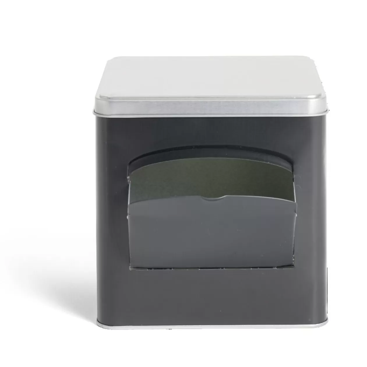 Gifi Boîte conservation avec ouverture métal noir et gris 14,5x14,5x14,5cm< Conservation Alimentaire