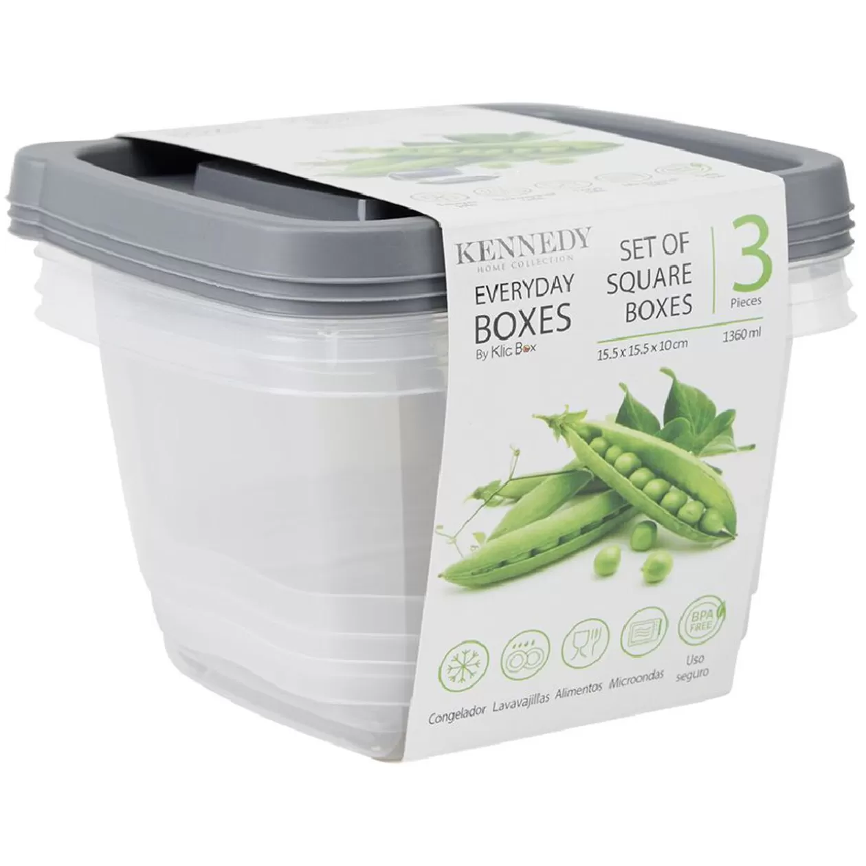 Gifi Boîte conservation plastique 1,36L x3< Conservation Alimentaire