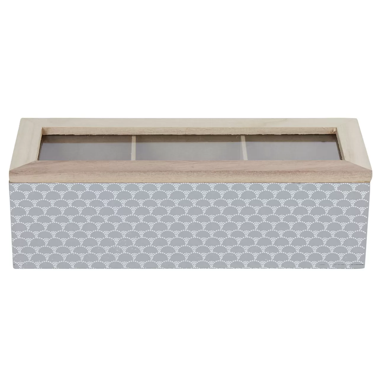 Gifi Boîte déco 3 compartiments à fenêtre gris blanc< Conservation Alimentaire