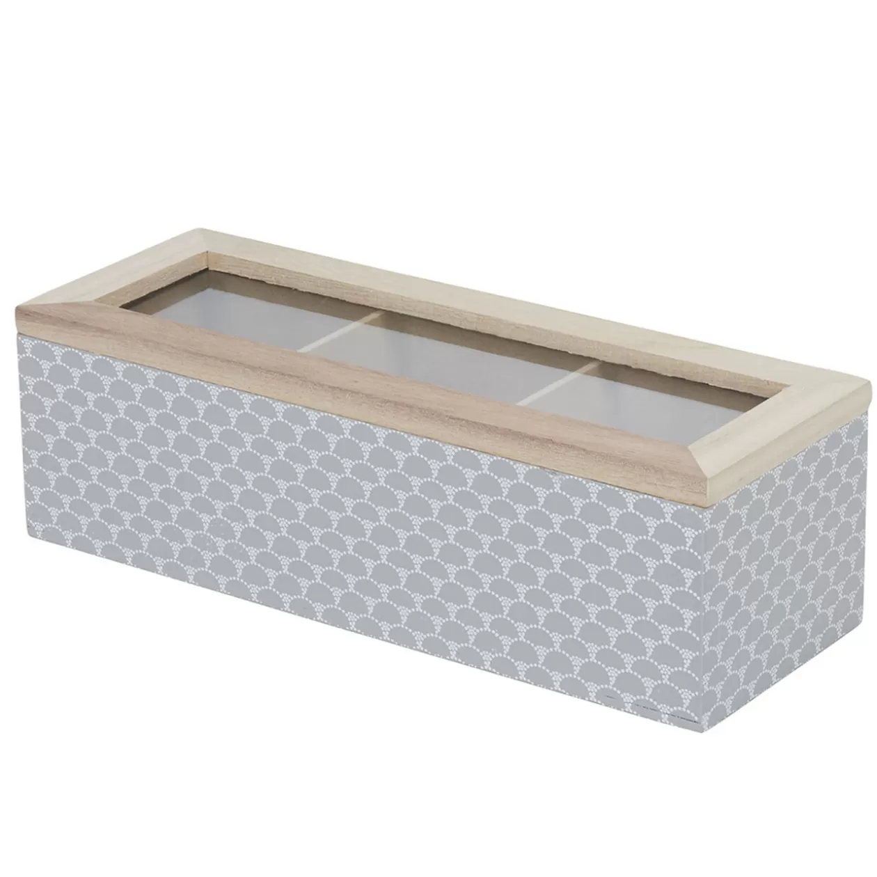Gifi Boîte déco 3 compartiments à fenêtre gris blanc< Conservation Alimentaire
