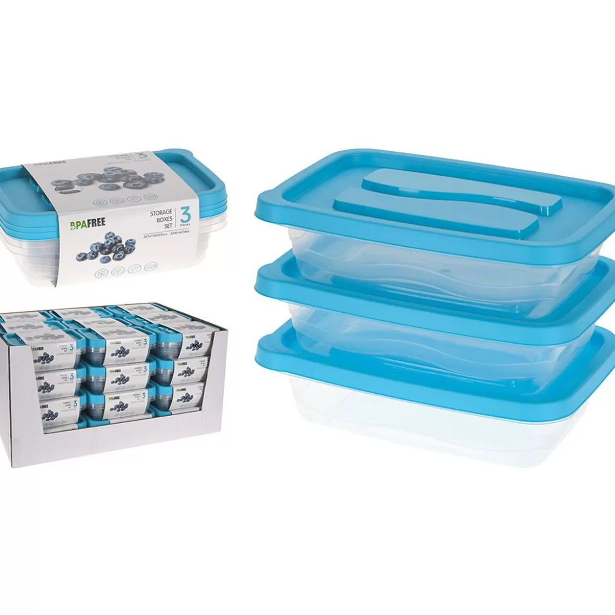 Gifi Boîte de conservation alimentaire avec couvercle x 3< Conservation Alimentaire