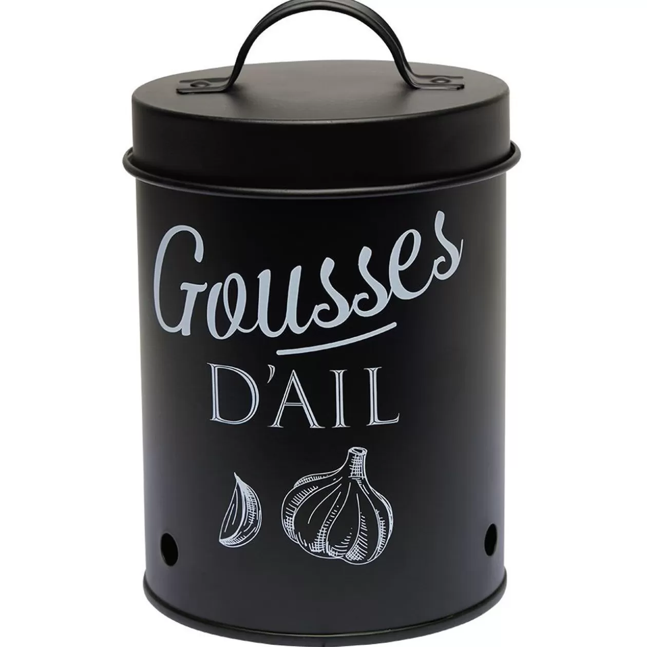 Gifi Boîte de conservation métal noir pour ail< Conservation Alimentaire