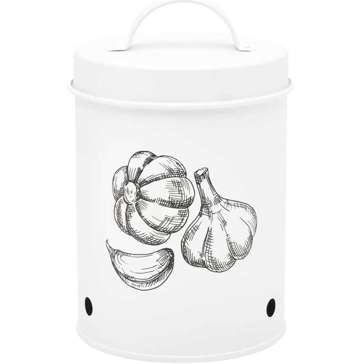 Gifi Boîte de conservation pour ail en métal blanc< Conservation Alimentaire