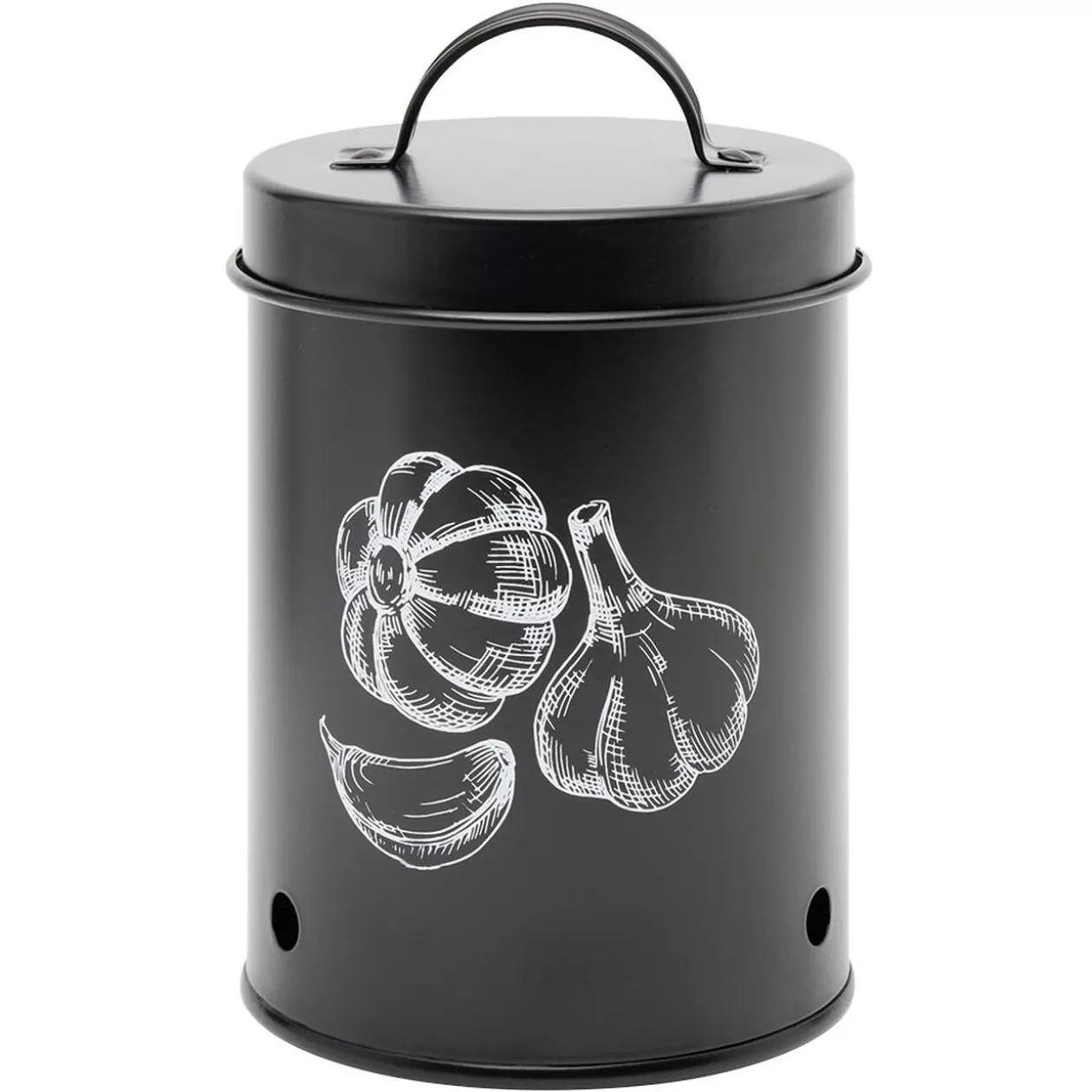 Gifi Boîte de conservation pour ail en métal noir< Conservation Alimentaire
