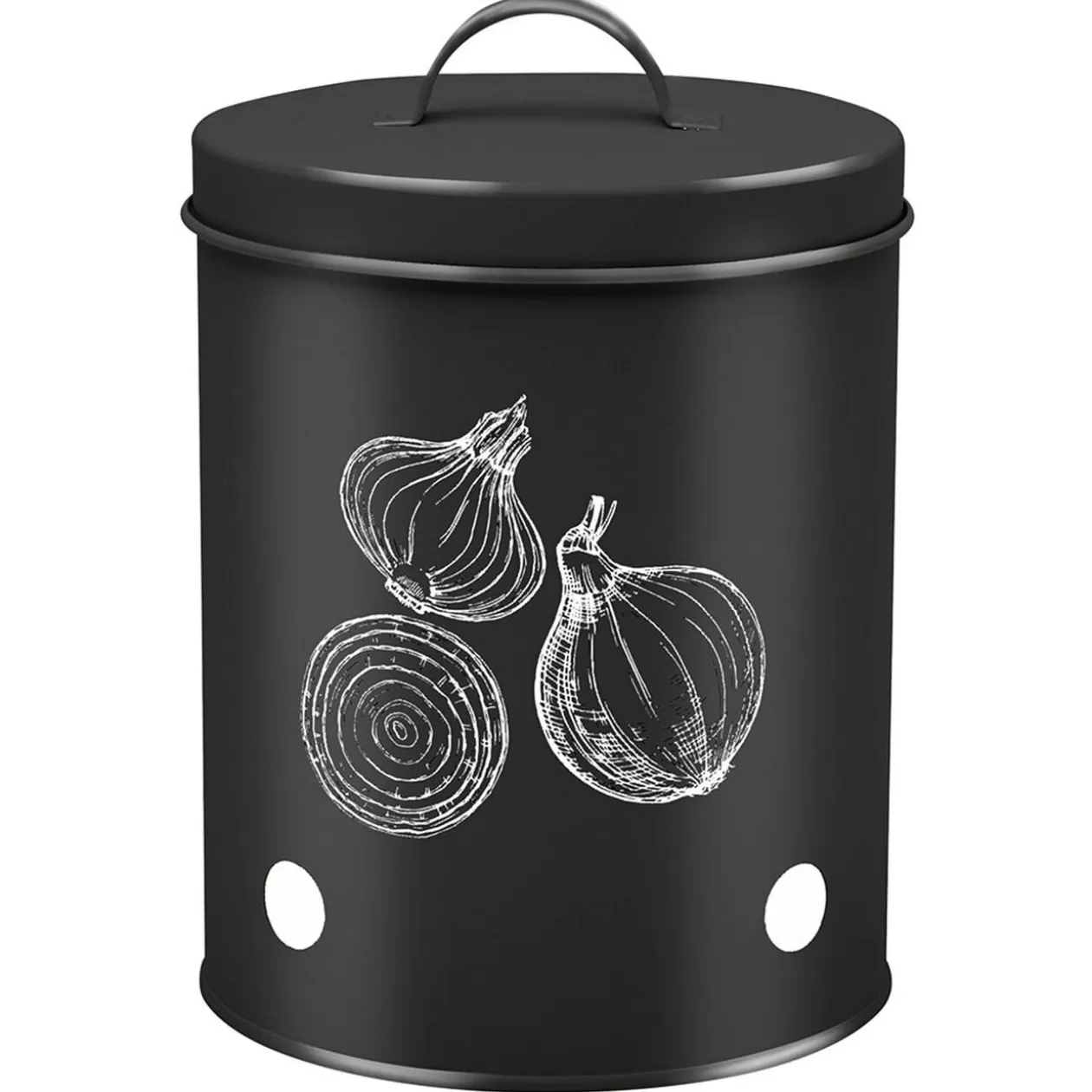 Gifi Boîte de conservation pour oignon en métal noir< Conservation Alimentaire