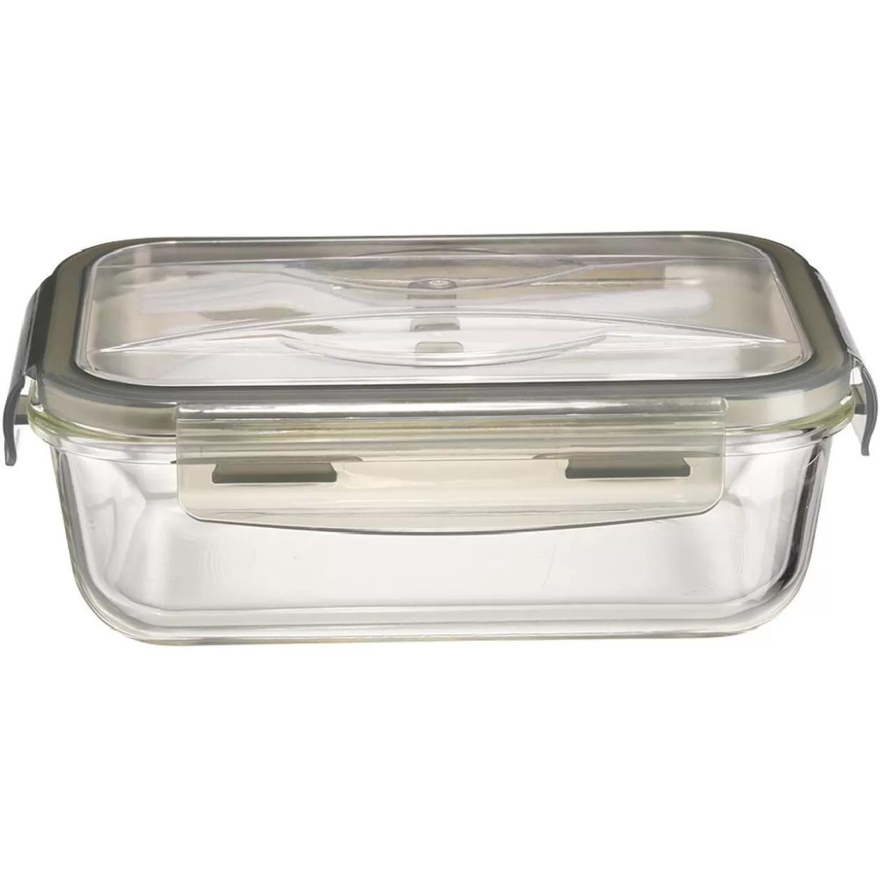Gifi Boîte Lunchbox en verre avec couverts en plastique 1,2L< Conservation Alimentaire