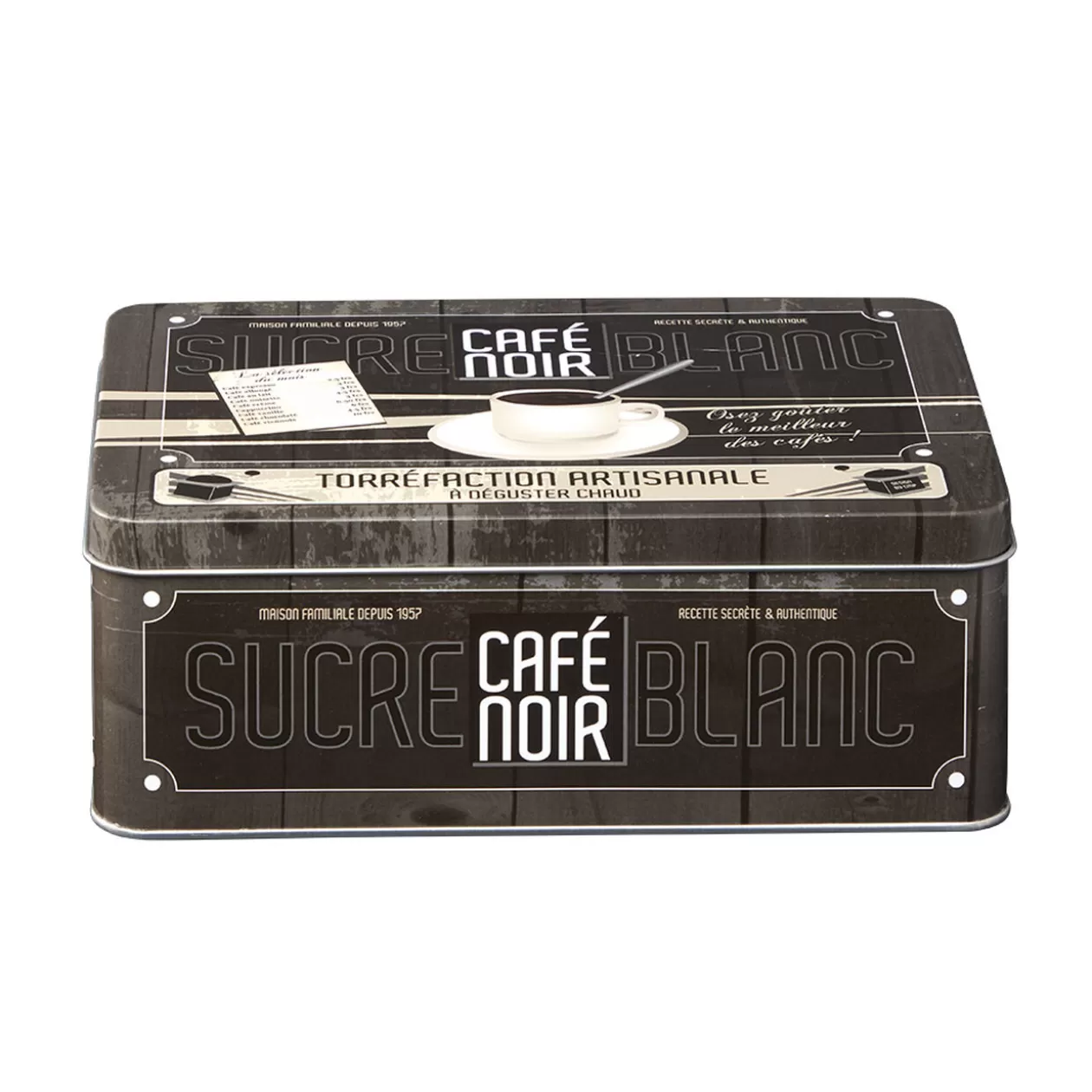 Gifi Boîte rectangulaire en métal design café noir< Conservation Alimentaire