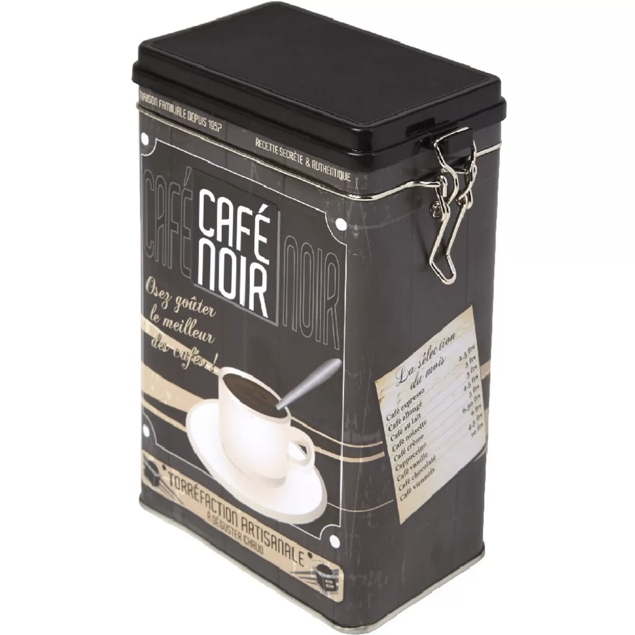 Gifi Boîte rectangulaire en métal design café noir< Conservation Alimentaire