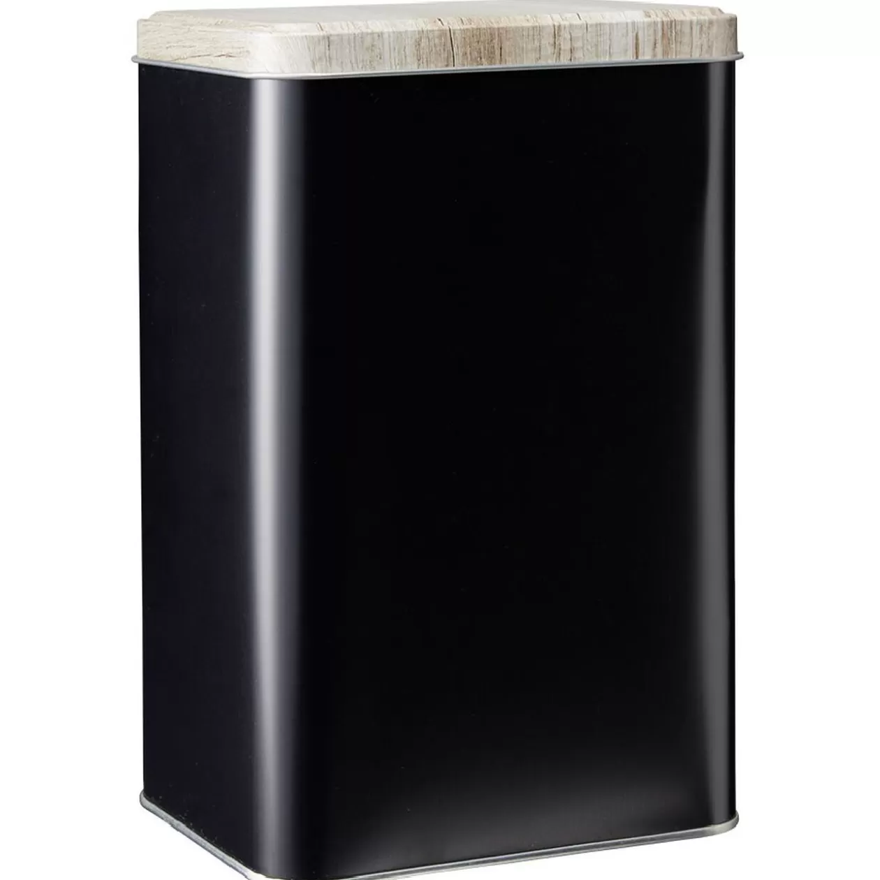 Gifi Boîte rectangulaire en métal noir avec couvercle effet bois< Conservation Alimentaire