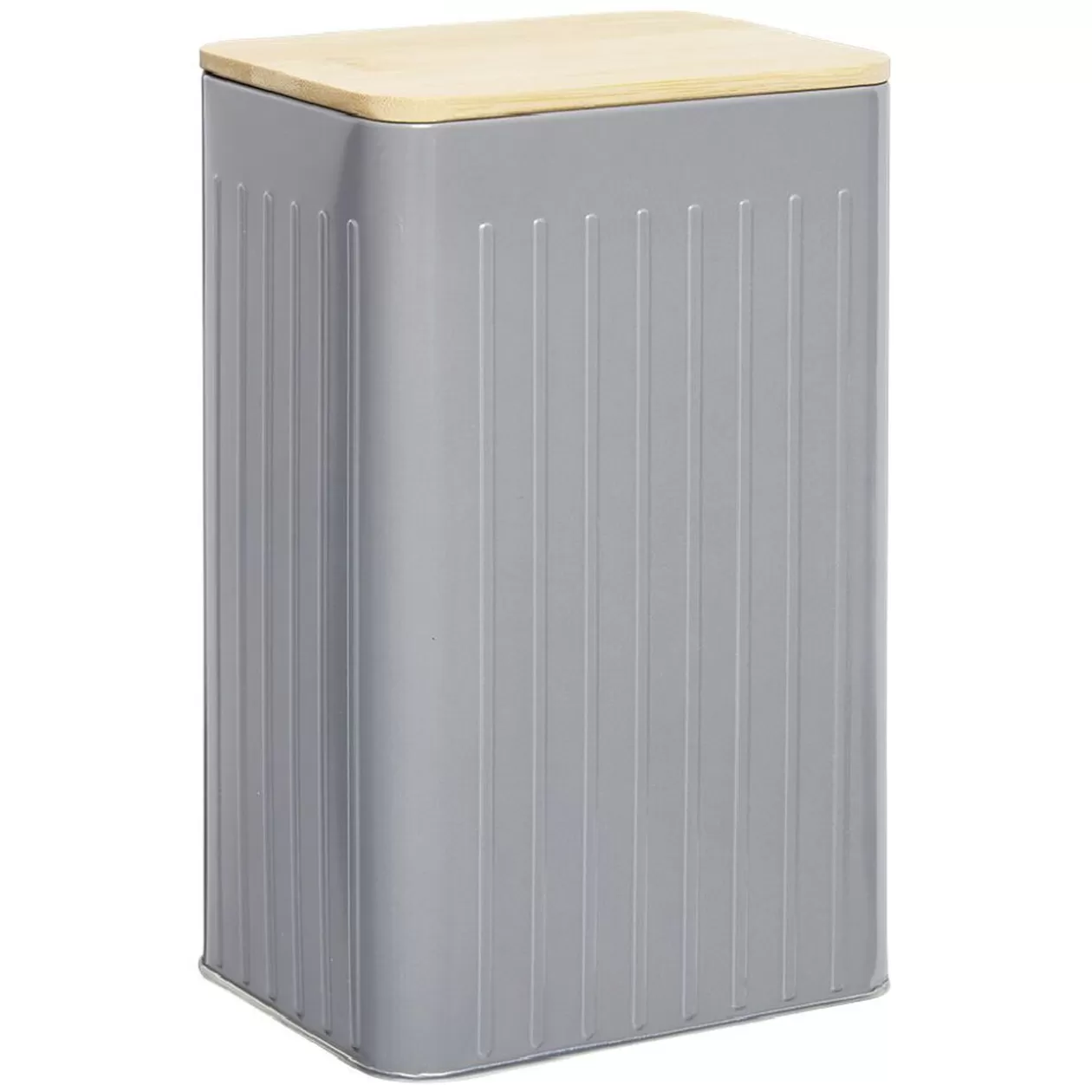 Gifi Boîte rectangulaire métal embossée couvercle bambou 12,8x10xH20,5cm< Conservation Alimentaire