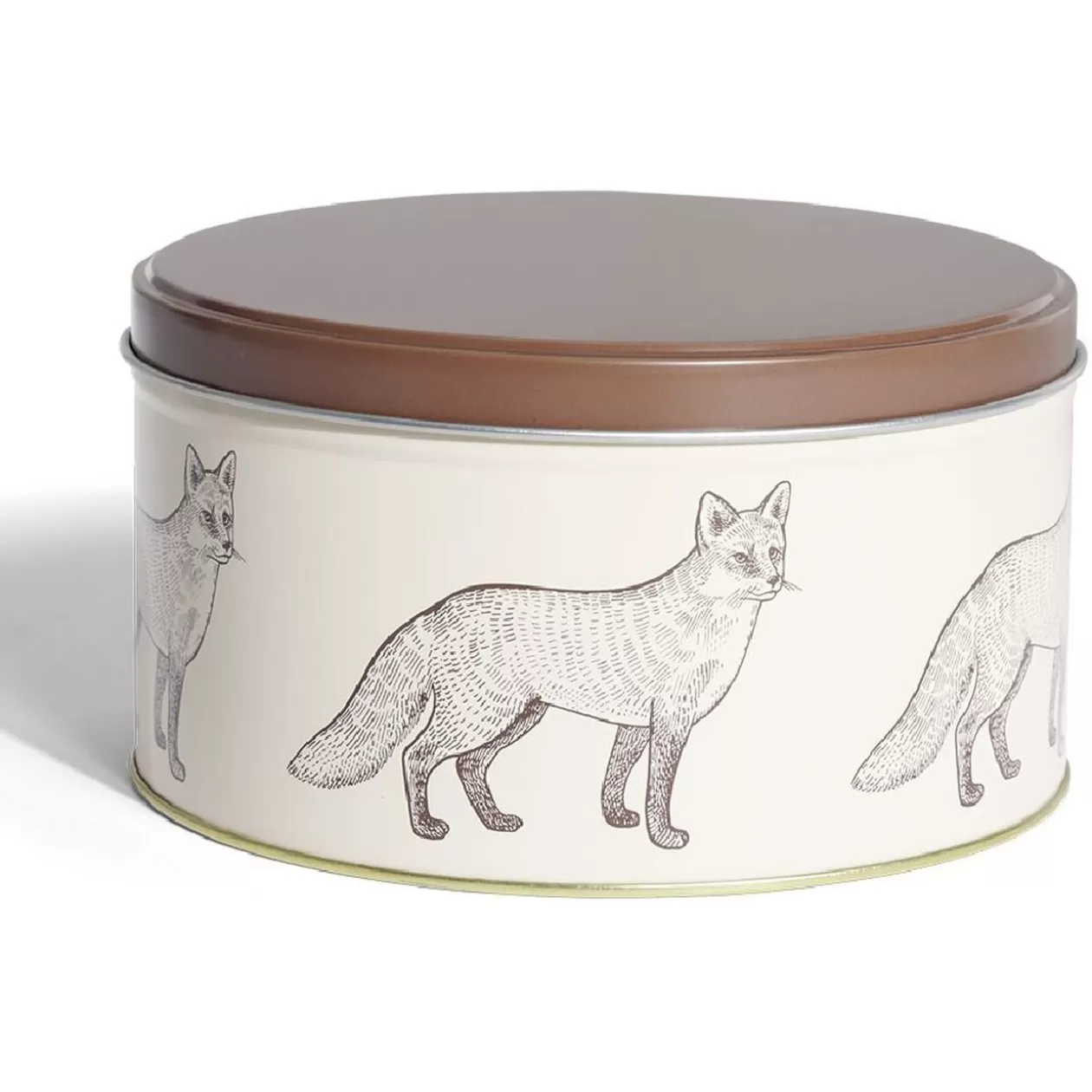 Gifi Boîte ronde en métal Ø13,5cm motif renard marron< Conservation Alimentaire