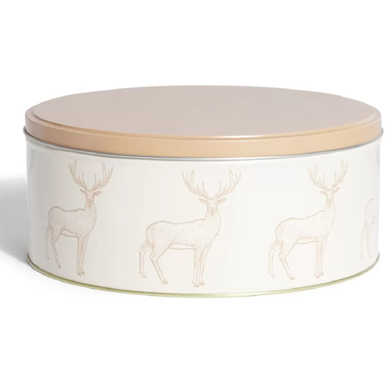 Gifi Boîte ronde en métal Ø22cm motif cerf beige et orange< Conservation Alimentaire