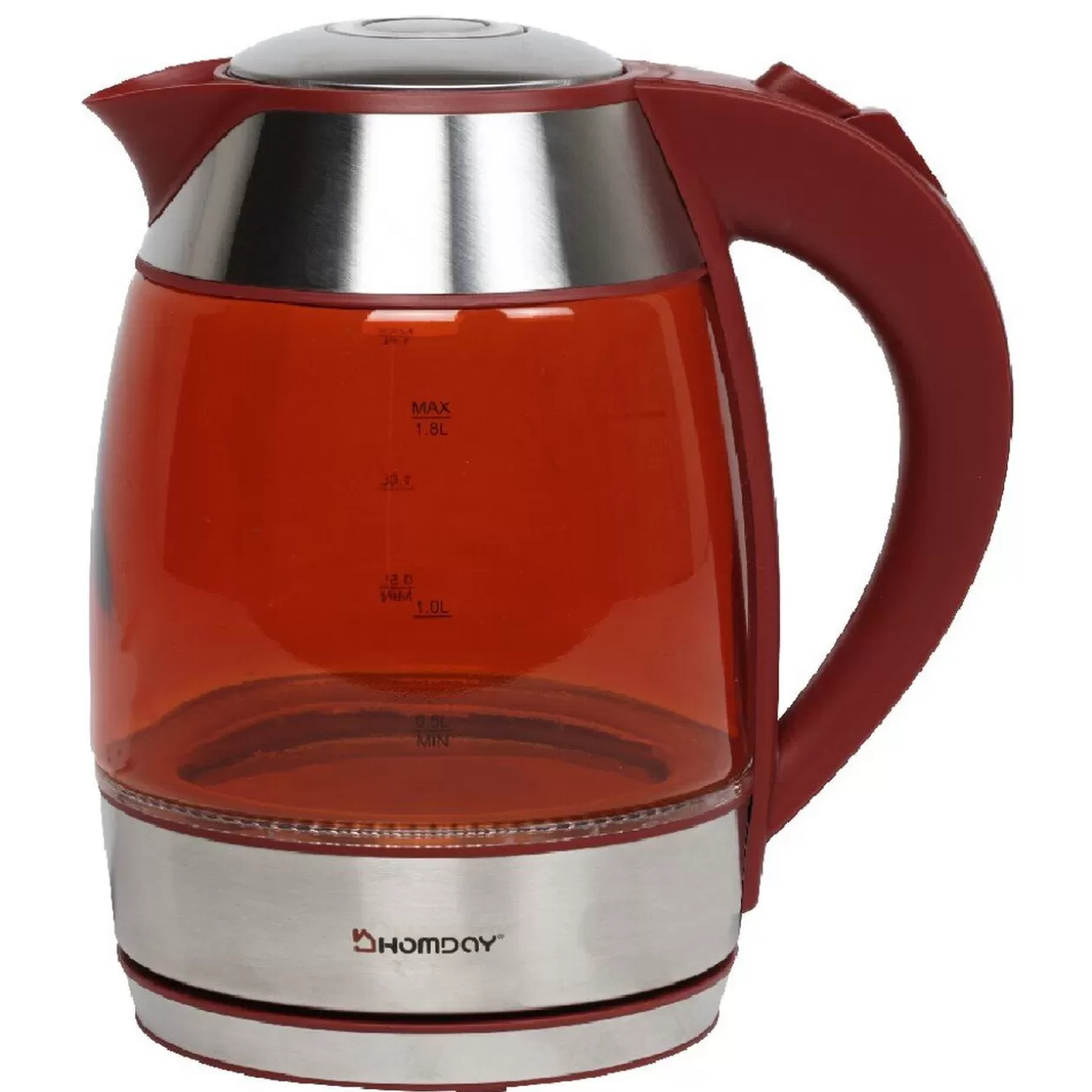 Gifi Bouilloire électrique en verre Homday rouge< Petit Électroménager