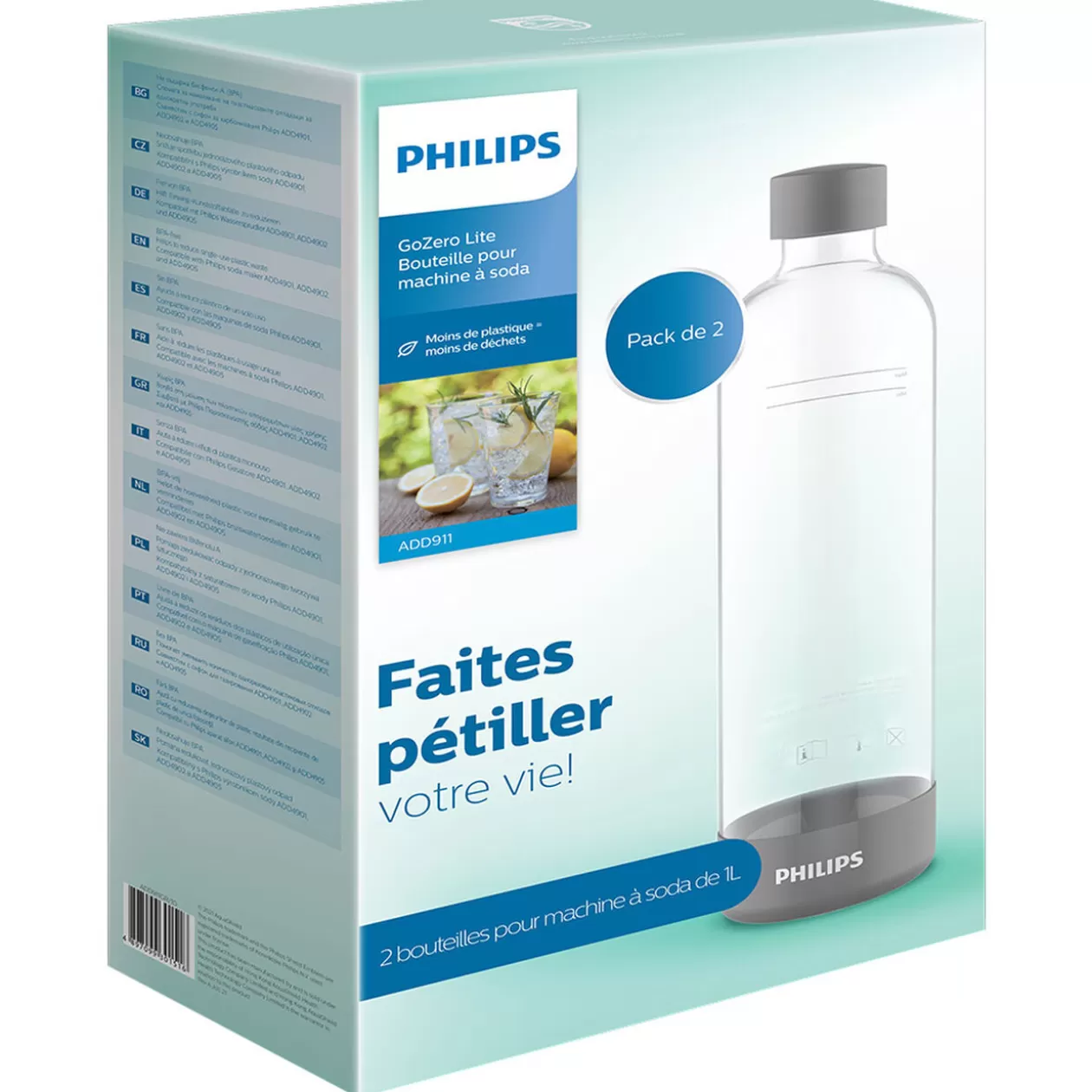 Gifi Bouteille 1L pour machine à soda Gris x2< Petit Électroménager
