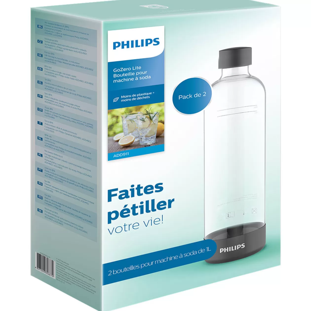 Gifi Bouteille 1L pour machine à soda Noir x2< Petit Électroménager