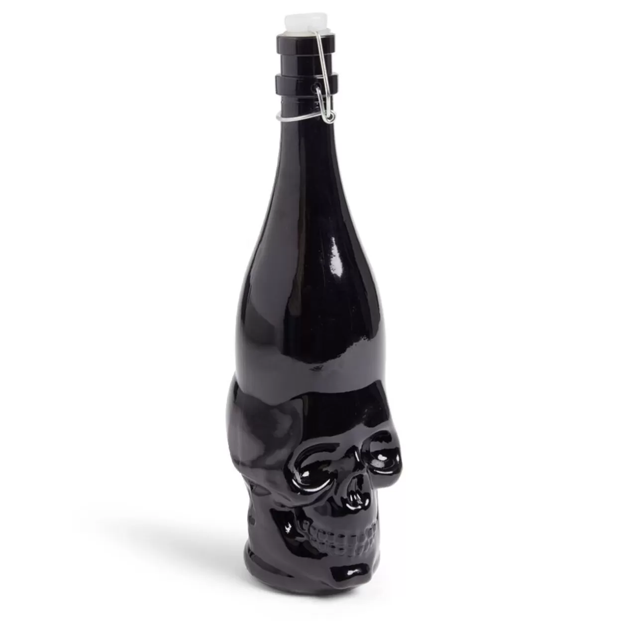 Bouteille Halloween 1L en verre forme tête de mort noire>Gifi Clearance