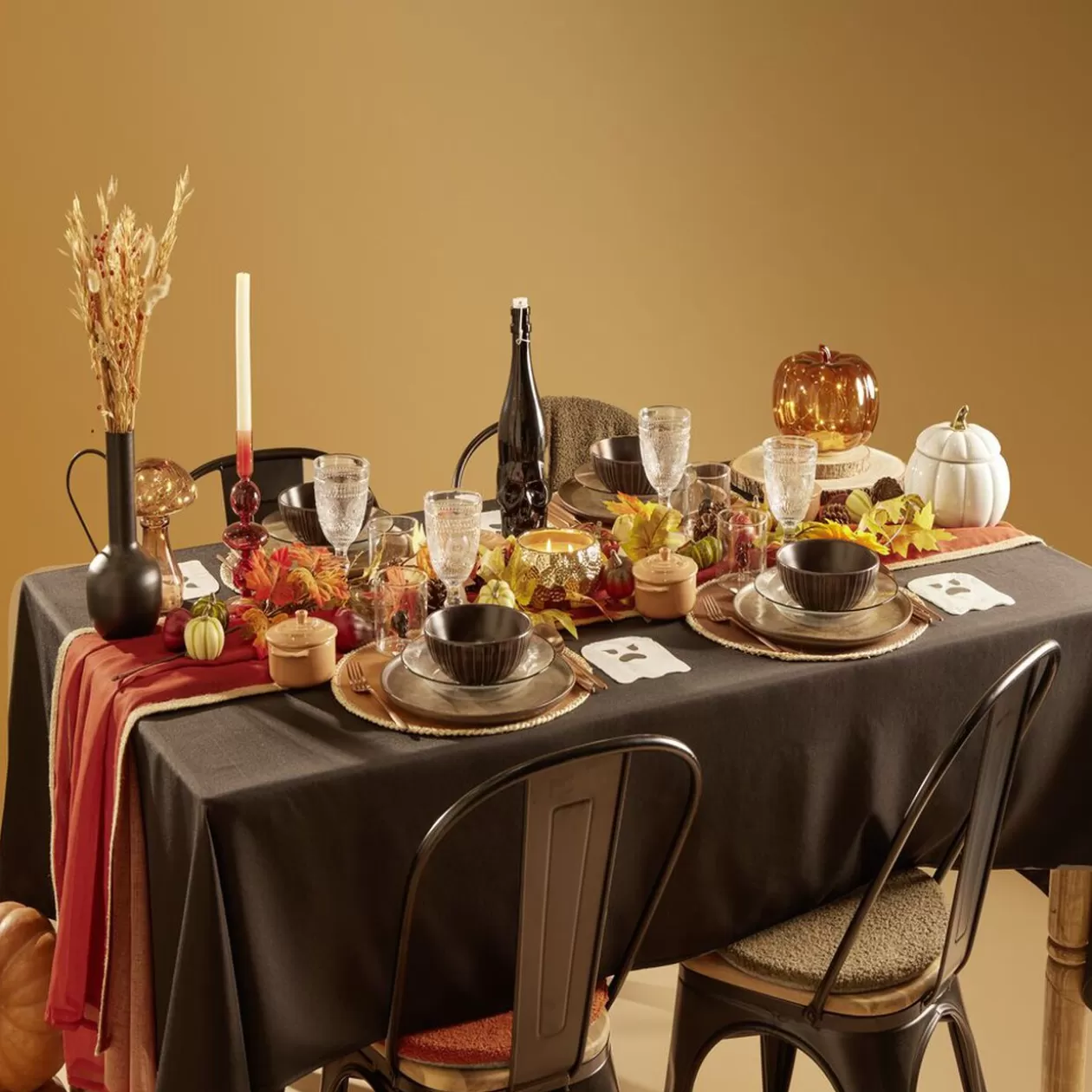 Bouteille Halloween 1L en verre forme tête de mort noire>Gifi Clearance