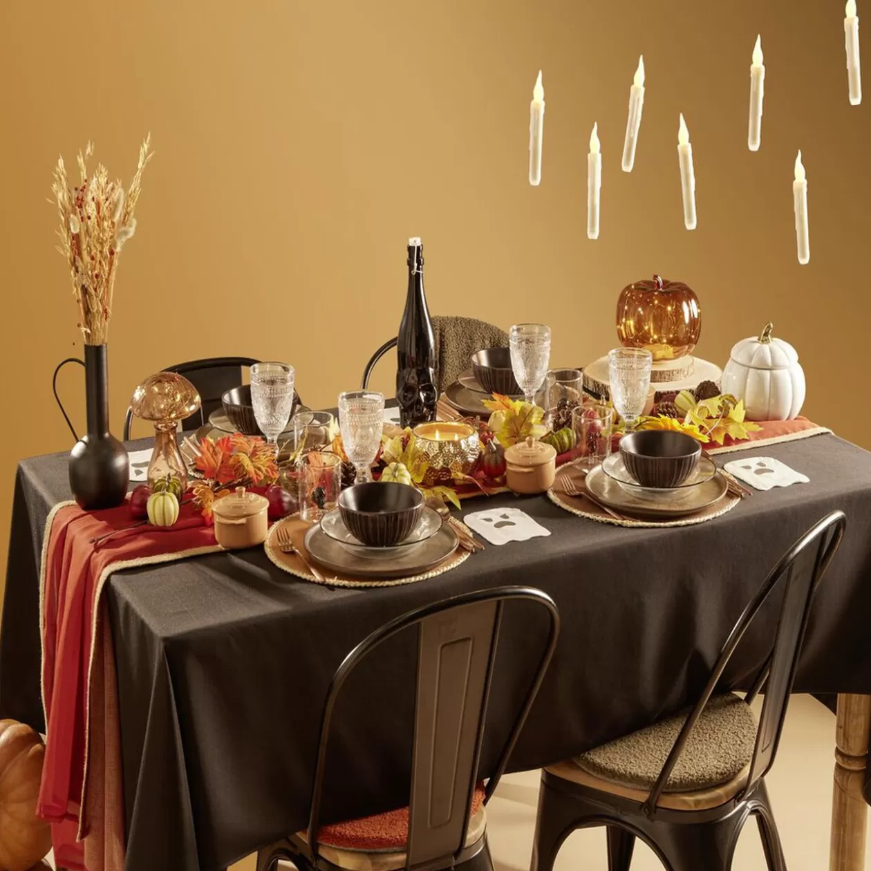 Bouteille Halloween 1L en verre forme tête de mort noire>Gifi Clearance