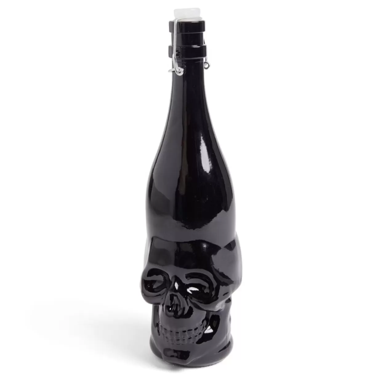 Bouteille Halloween 1L en verre forme tête de mort noire>Gifi Clearance