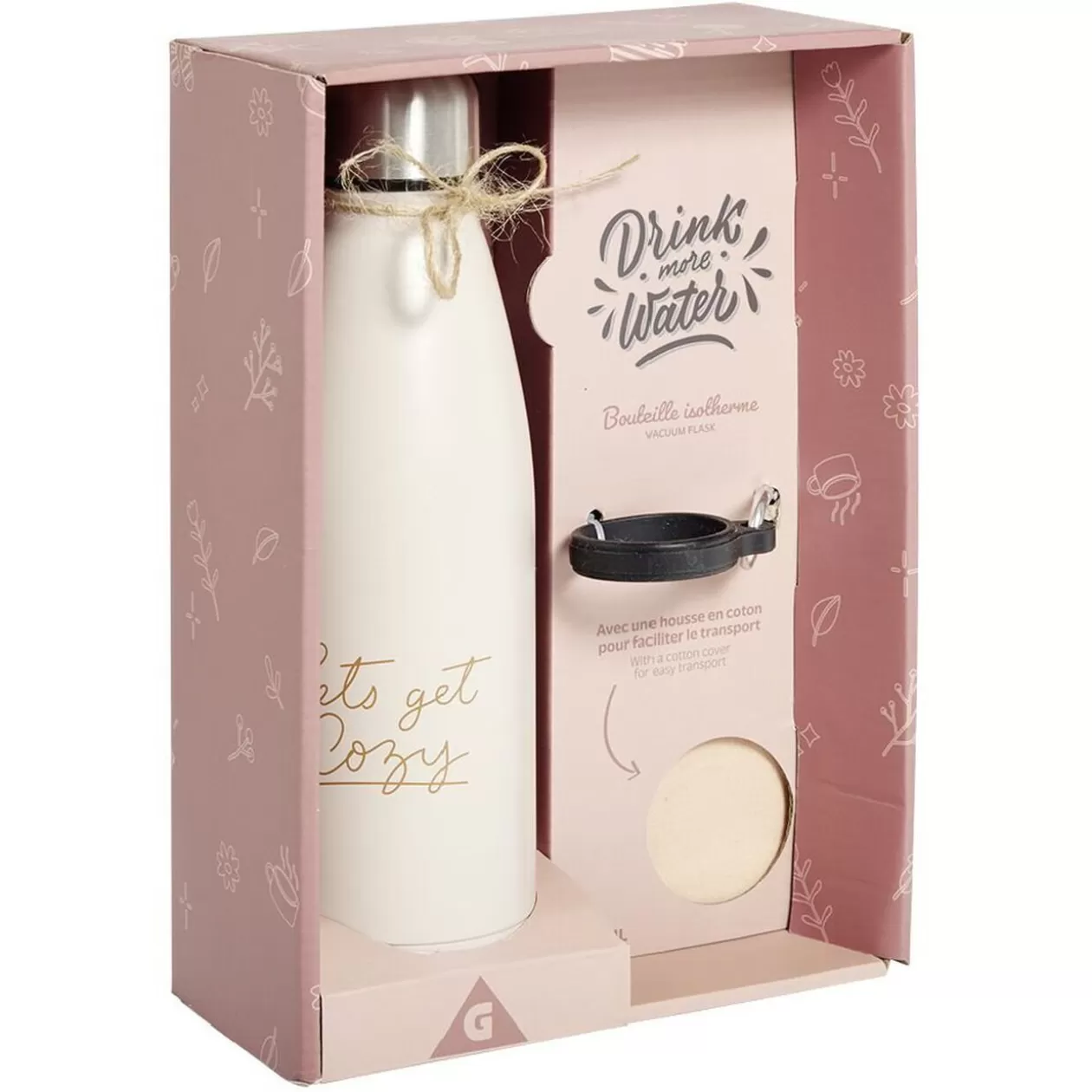 Gifi Bouteille isotherme 480ml avec housse rose< Conservation Alimentaire