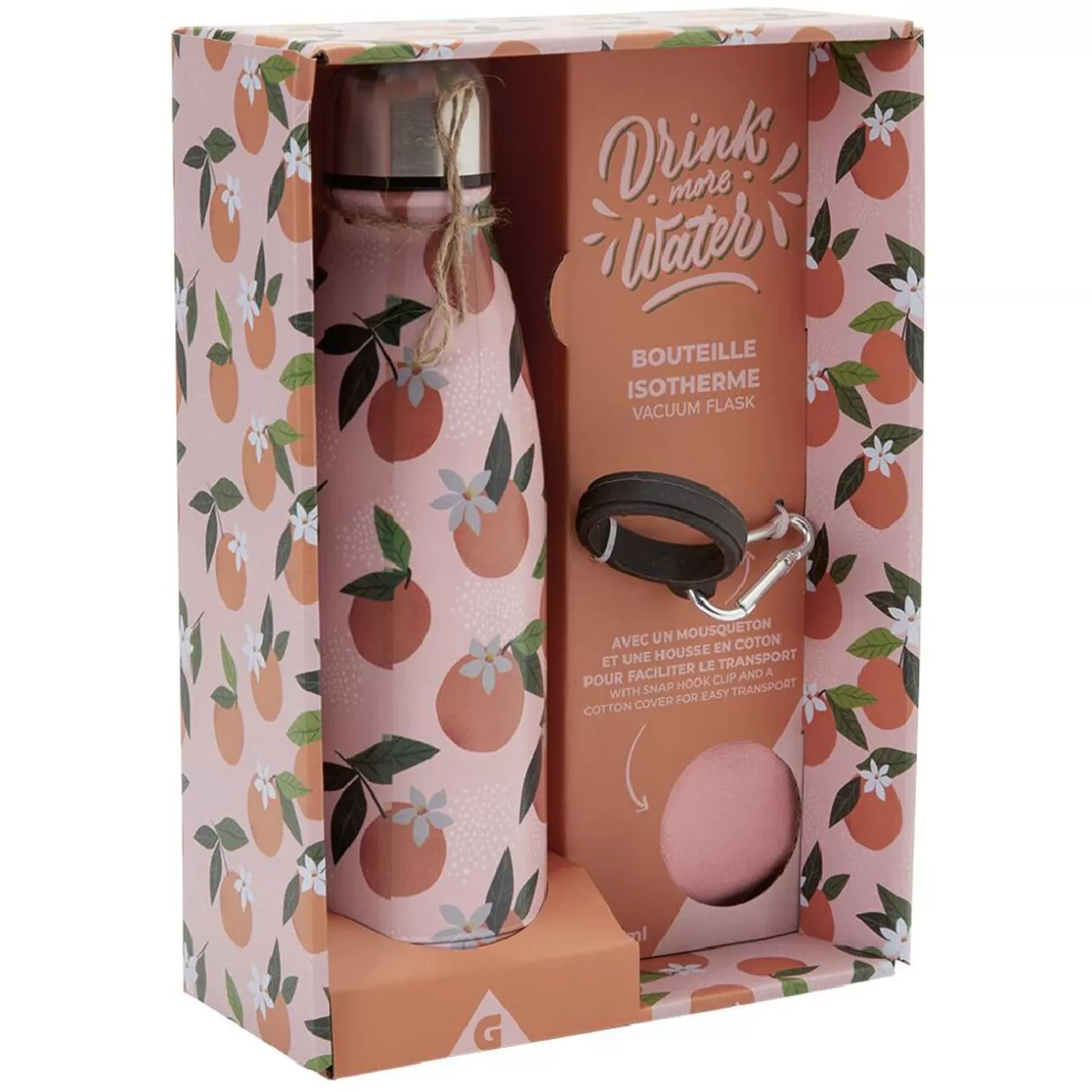 Gifi Bouteille isotherme inox avec housse et mousqueton 480 ml< Conservation Alimentaire
