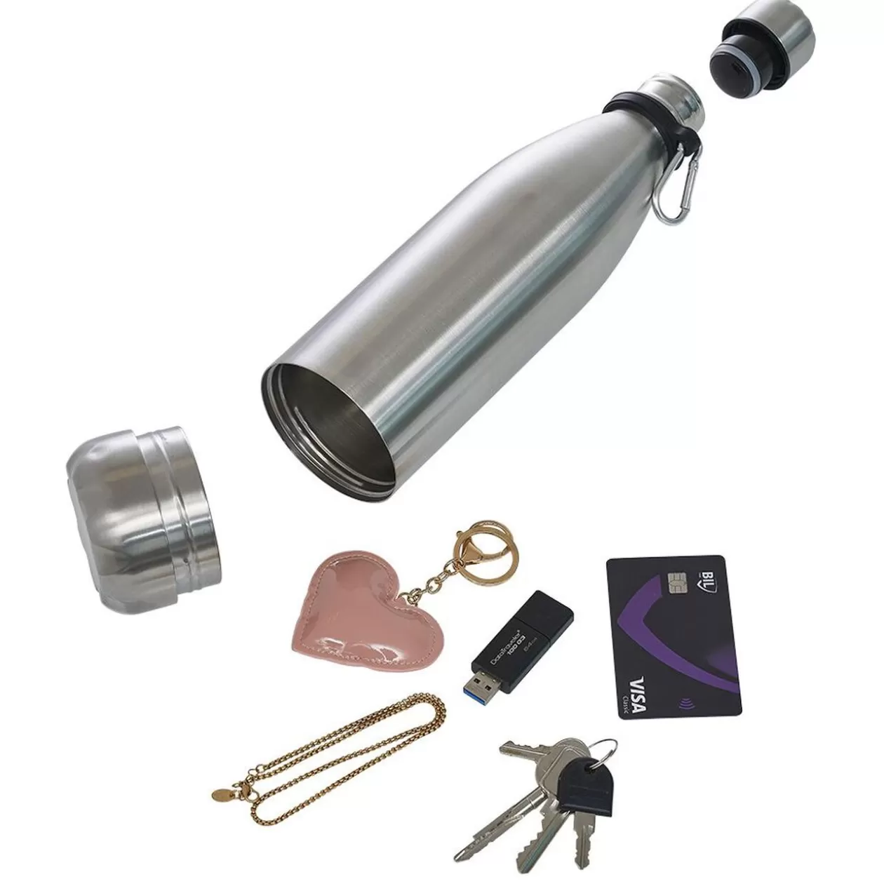 Gifi Bouteille isotherme inox double paroi avec compartiment secret 450ml< Conservation Alimentaire