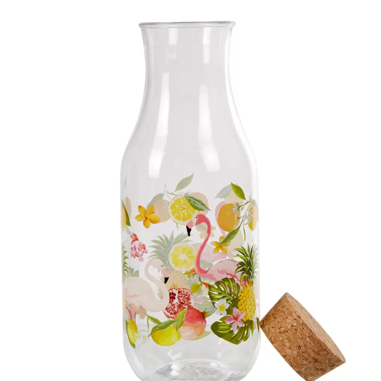 Gifi Bouteille plastique et bouchon liège flamant rose exotique< Vaisselle Et Accessoires De Table