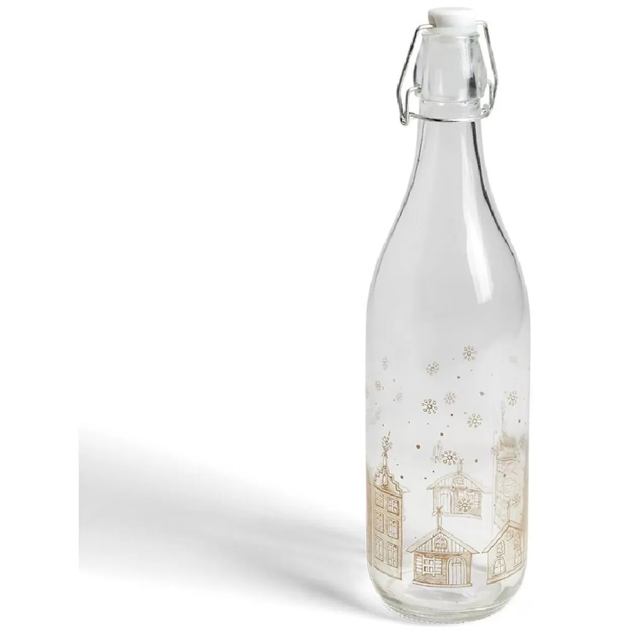 Bouteille verre officina 1L déco Noël - 2 modèles>Gifi Outlet