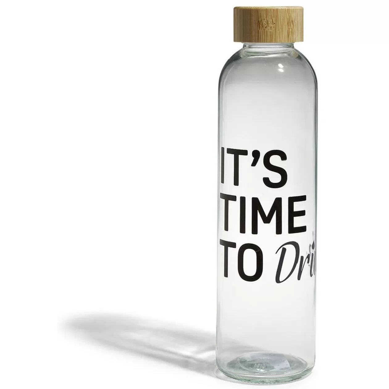 Bouteille verre transparent design noir avec bouchon bambou 730ml>Gifi Clearance