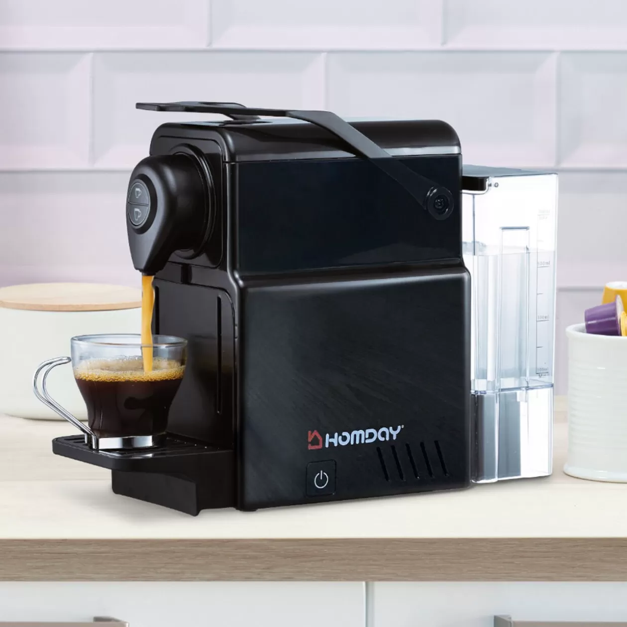Gifi Cafetière expresso à capsules Homday noir< Petit Électroménager