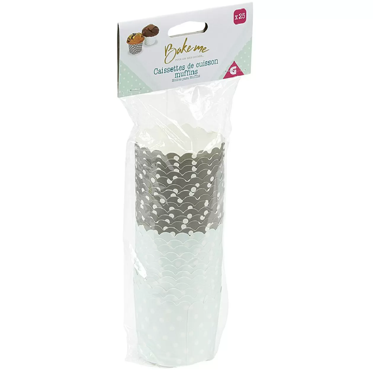 Gifi Caissette à muffin motif pois gris bleu x25< Cuisson