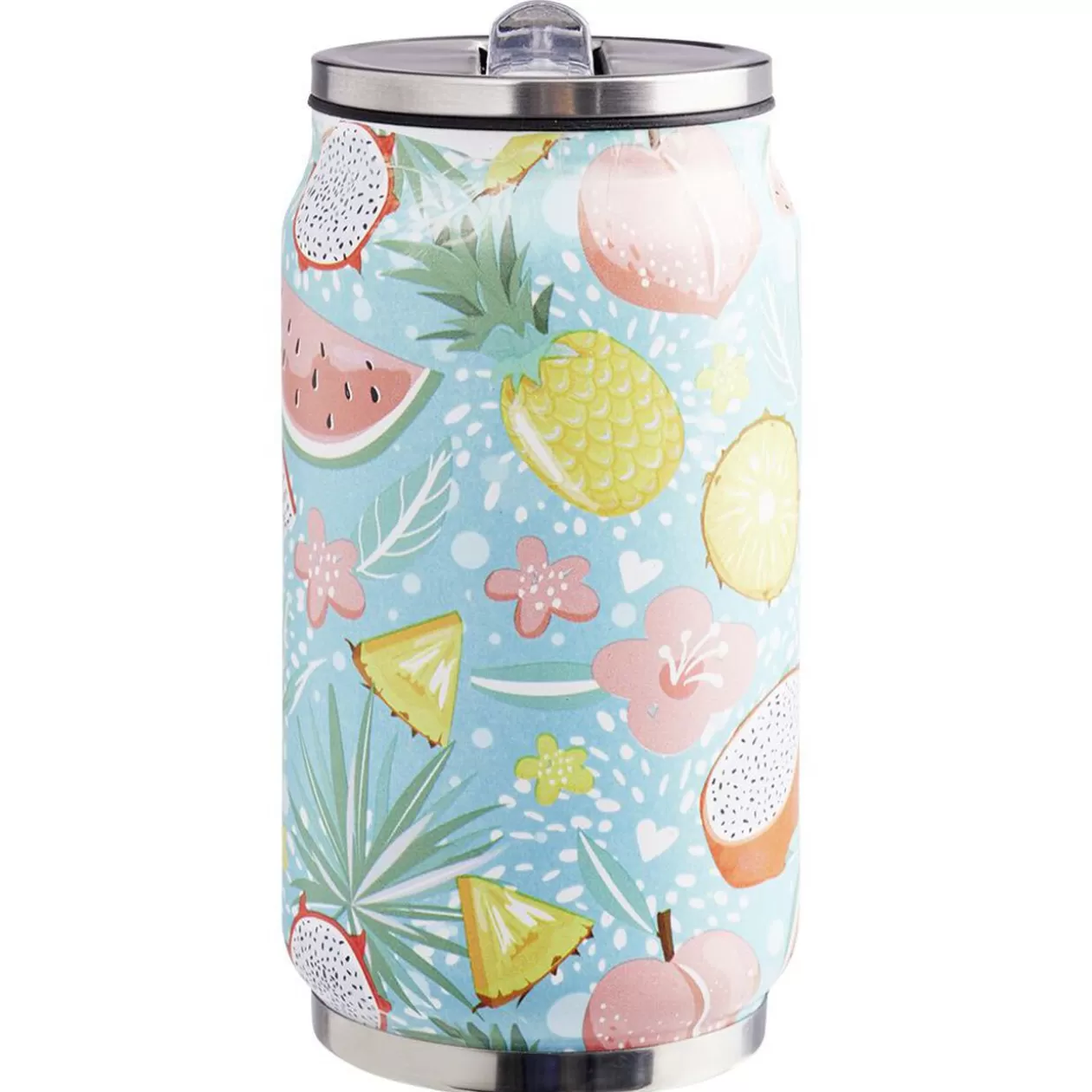 Gifi Canette isotherme inox imprimé tropical 260 ml< Conservation Alimentaire