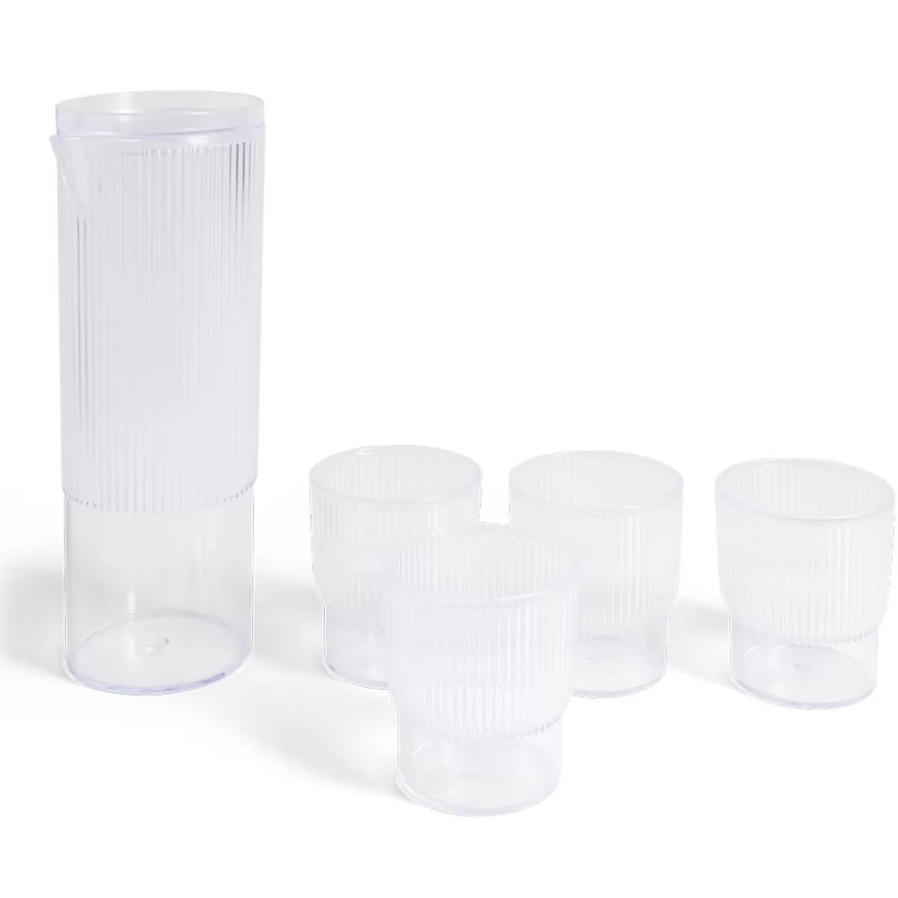 Gifi Carafe 1,1L + 4 verres 300mL polystyrène et silicone transparent< Vaisselle Et Accessoires De Table