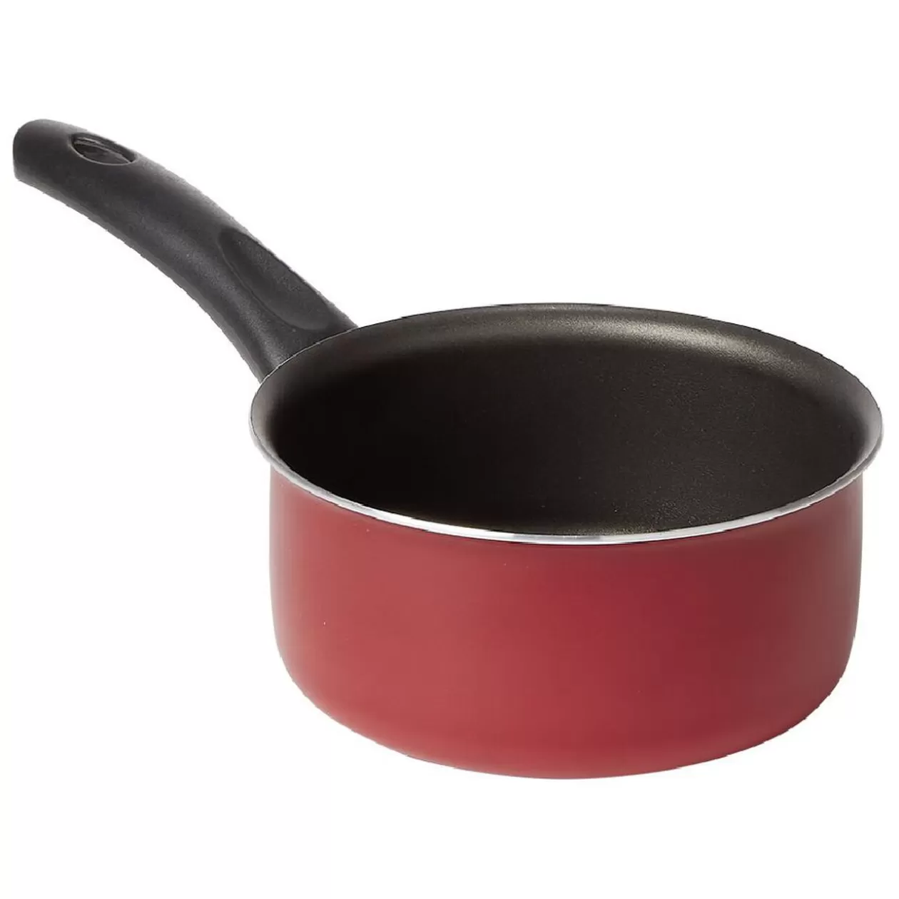 Gifi Casserole aluminium antiadhésive noir et rouge Ø16xH7,5cm< Cuisson
