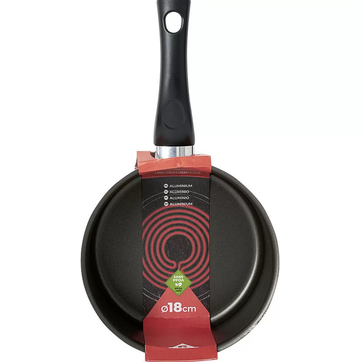 Gifi Casserole aluminium antiadhésive noir et rouge Ø 18 cm< Cuisson