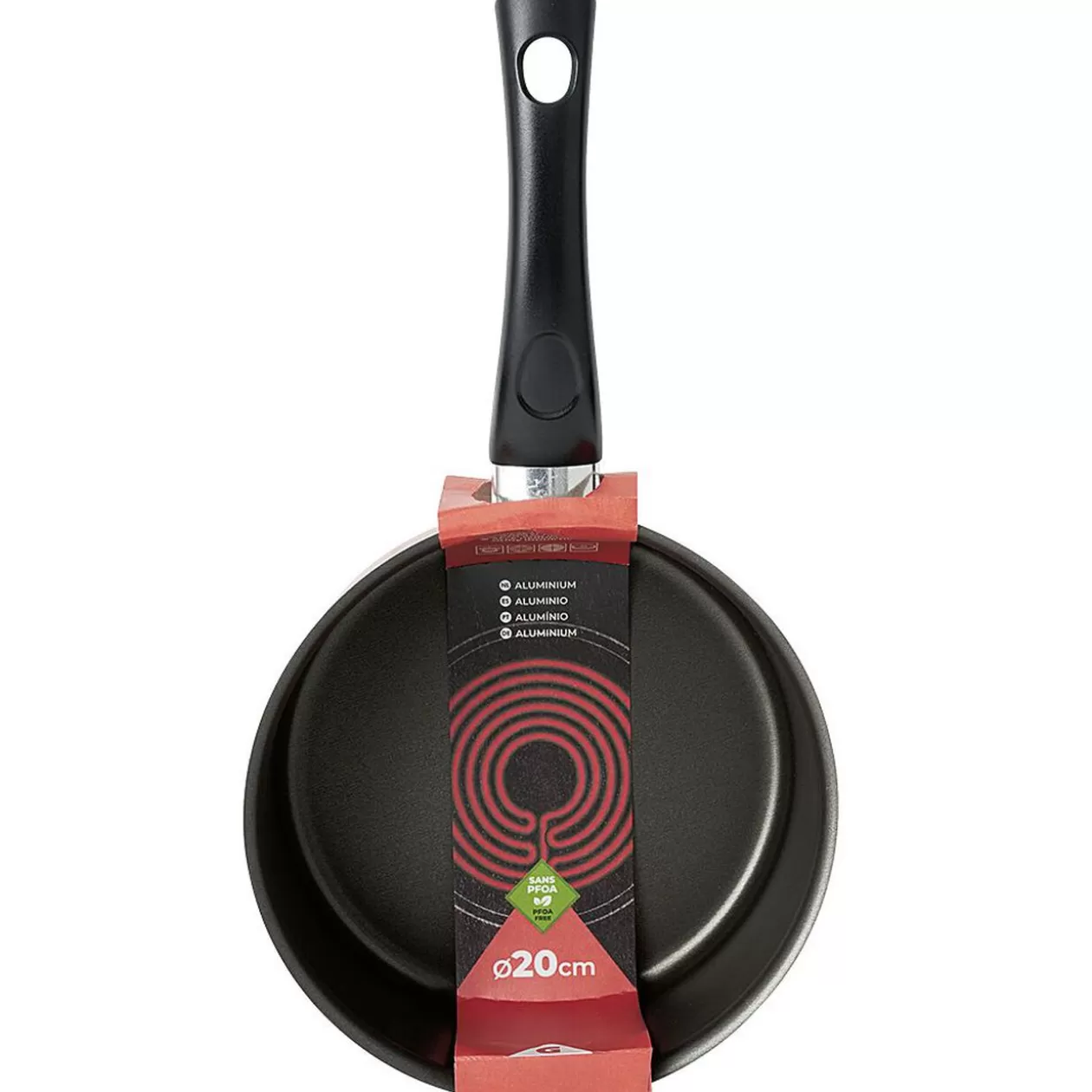 Gifi Casserole aluminium antiadhésive noir et rouge Ø 20 cm< Cuisson