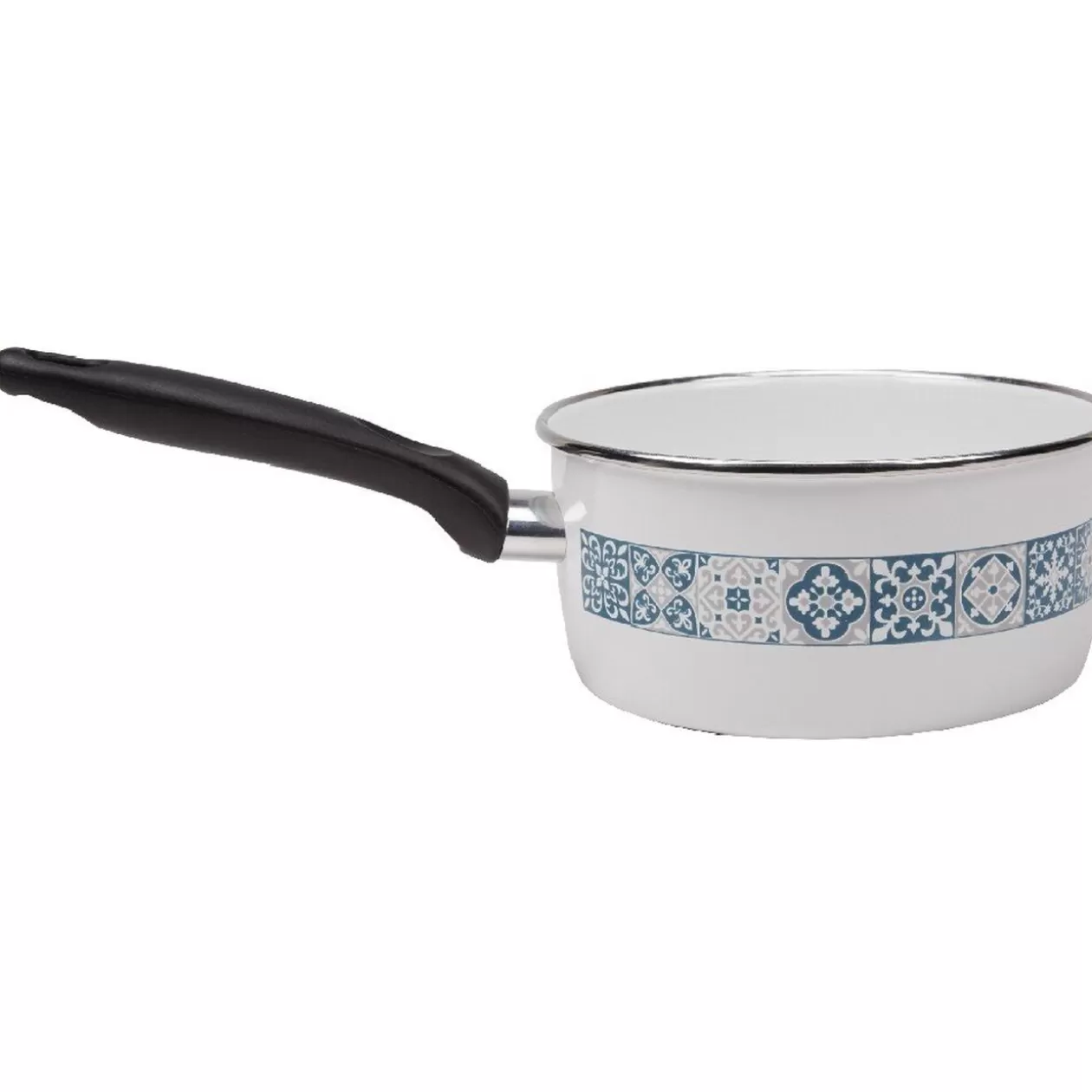 Gifi Casserole anti-adhésive acier émaillé blanc crème et bleu< Cuisson