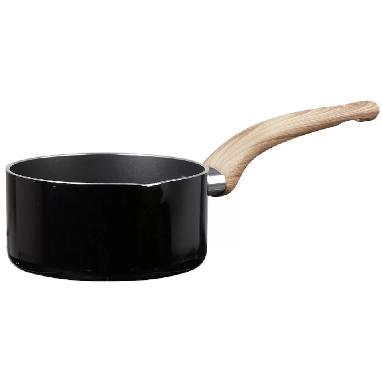 Gifi Casserole noire manche effet bois Ø 14< Cuisson